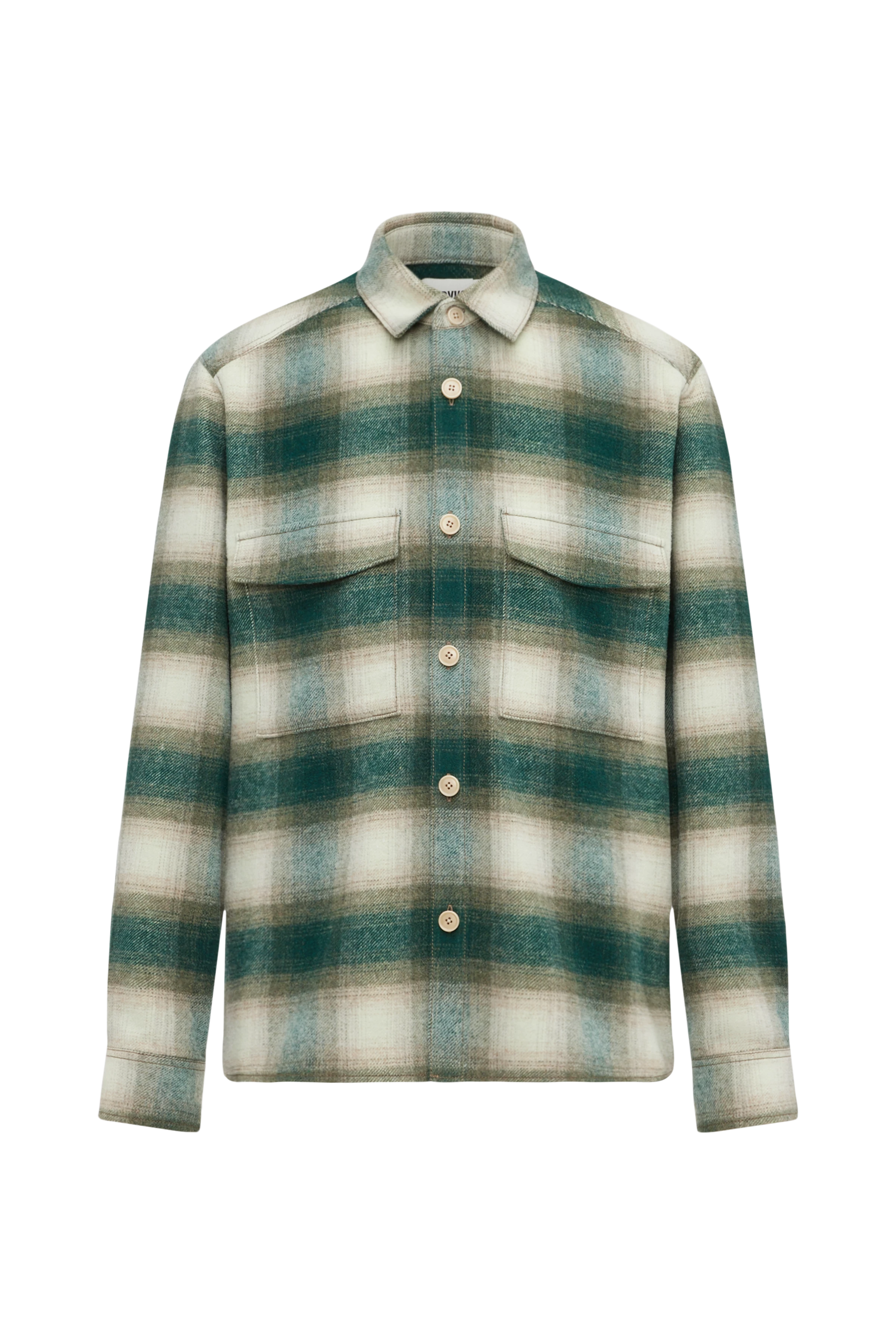GUNRAY - Relaxed Fit Overshirt in Flanell mit Karo - Herren - grün - Freisteller Frontansicht