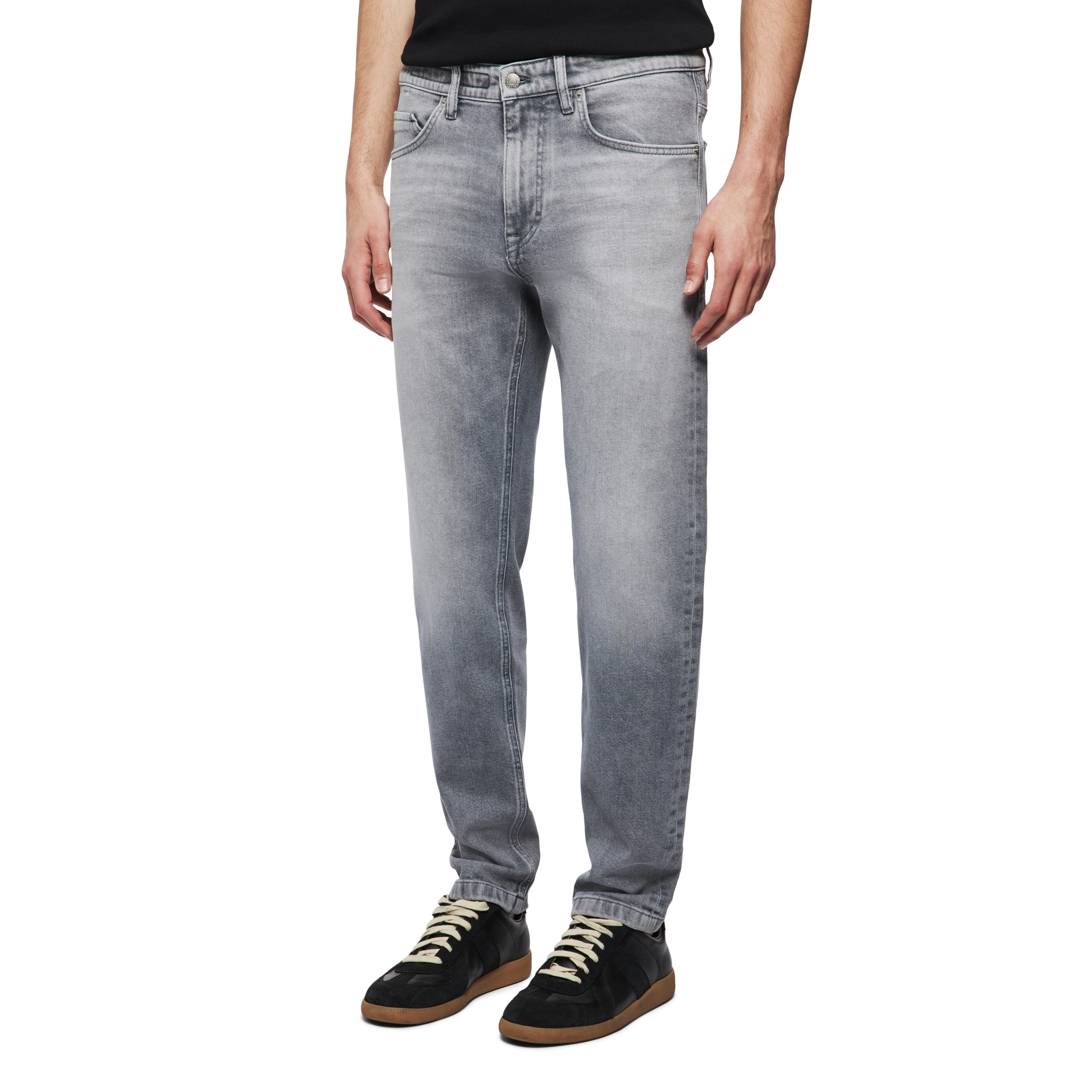 RICC - Slim Fit Jeans in Light-Grey Denim - Herren - grau - Frontansicht