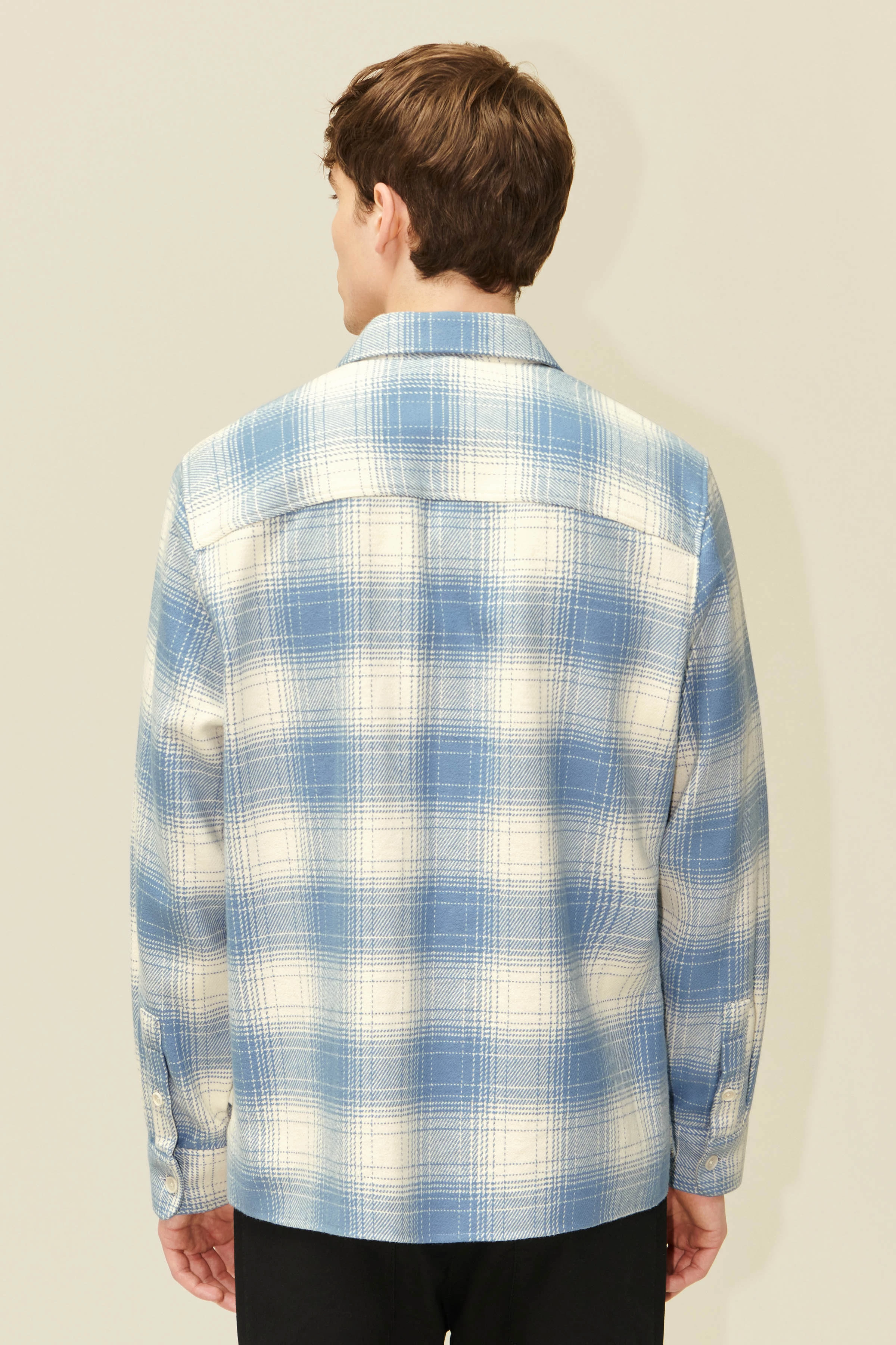 GUNRAY - Relaxed Fit Overshirt in heavy Flanell - Herren - blau - Rückansicht