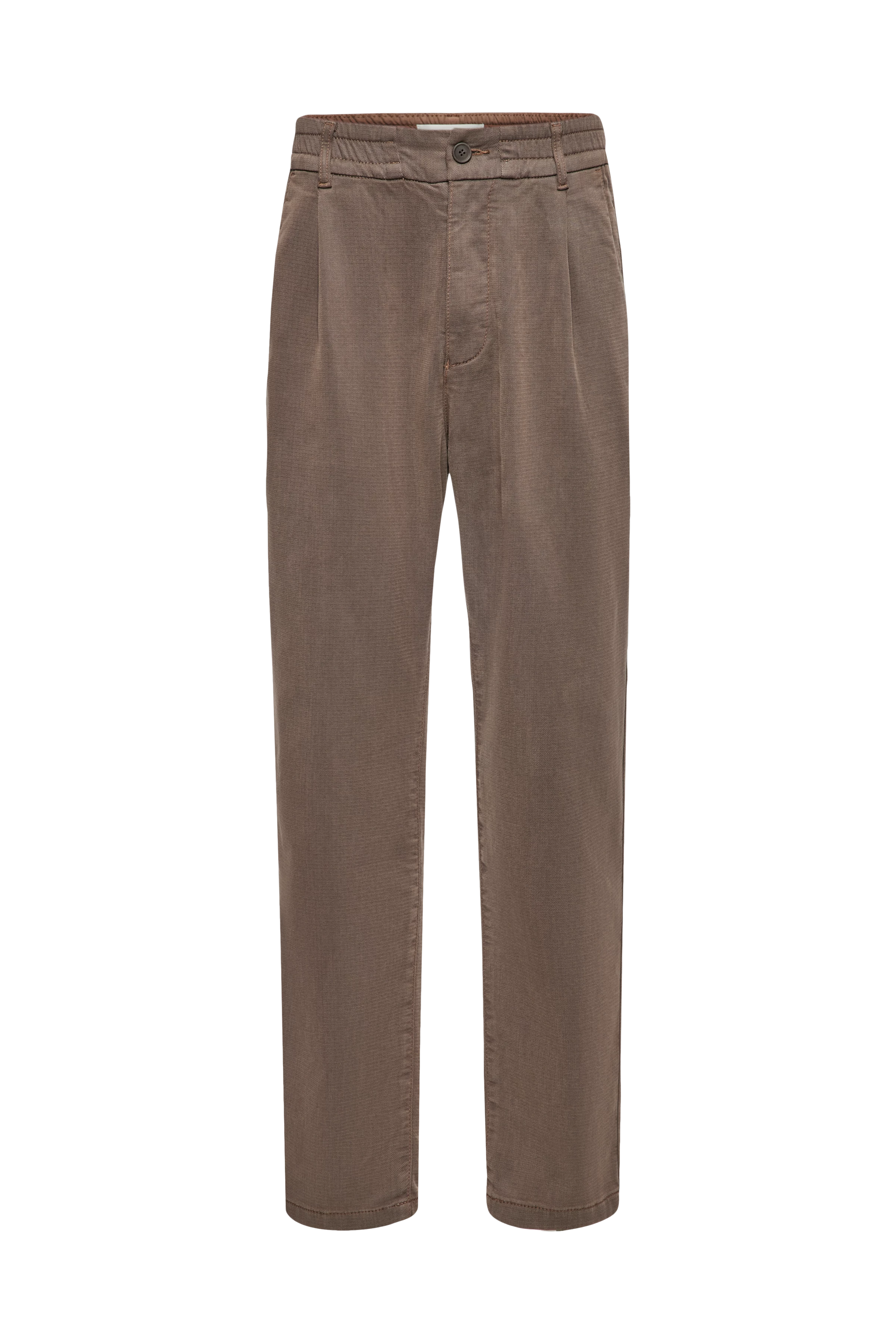 CHASY_RGLR - Casual trousers with pleats in a lyocell-cotton blend - men - brown - Freisteller Frontansicht