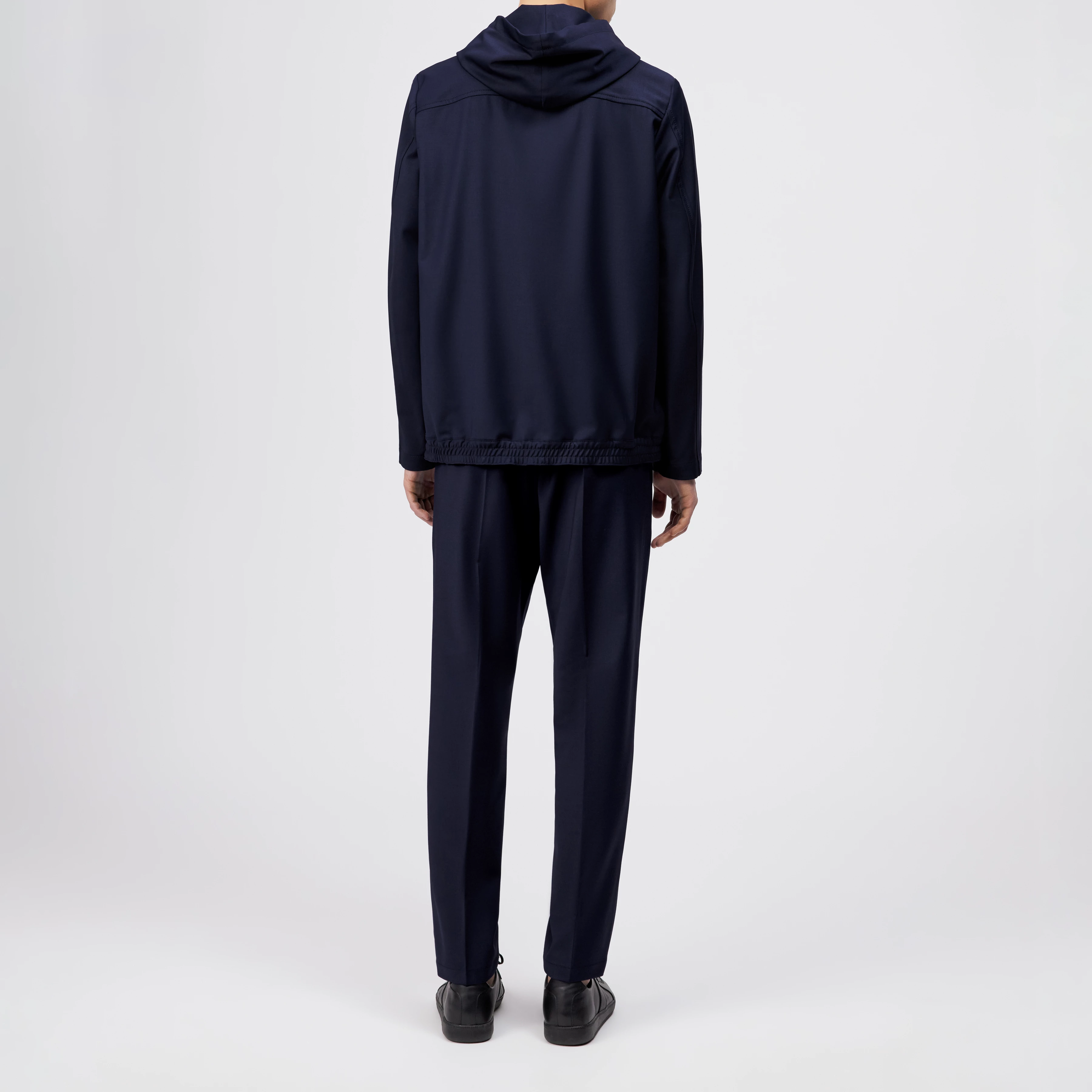 JENON - Zip-hættetrøje i performance-uldblanding - men - blå - Rückansicht