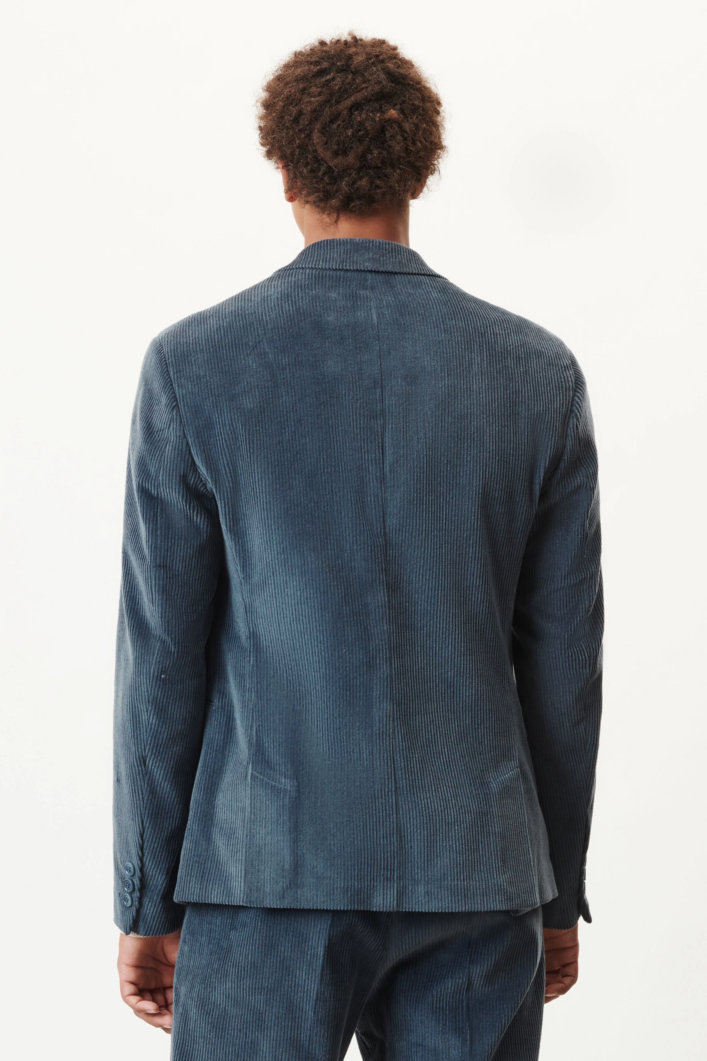 HORLEY - Slim Fit Sakko mit fallendem Revers in Cord - Herren - blau - Rückansicht