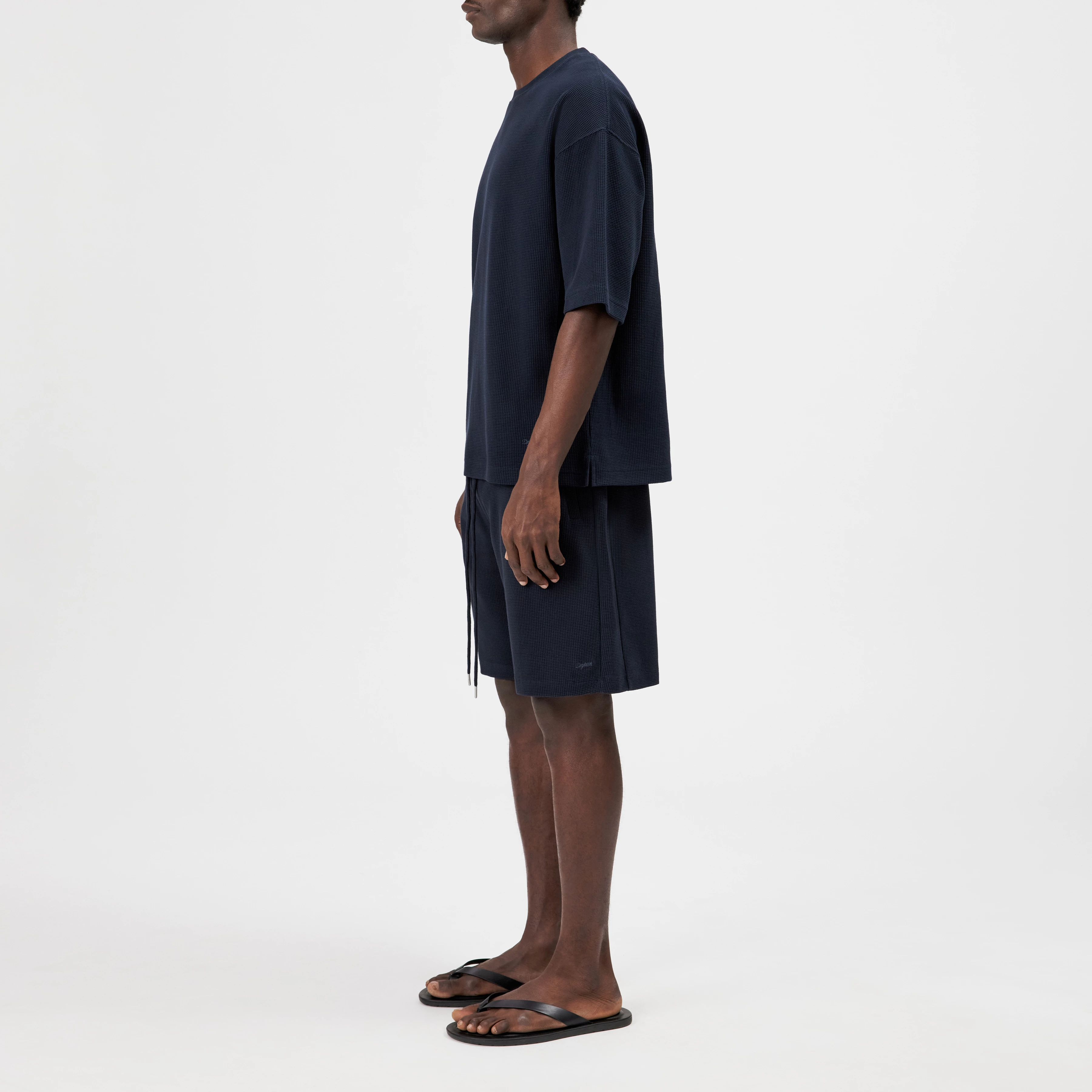 MATEGON_2 - Relaxed fit T-shirt in heavy jersey fabric - men - blue - Seitenansicht