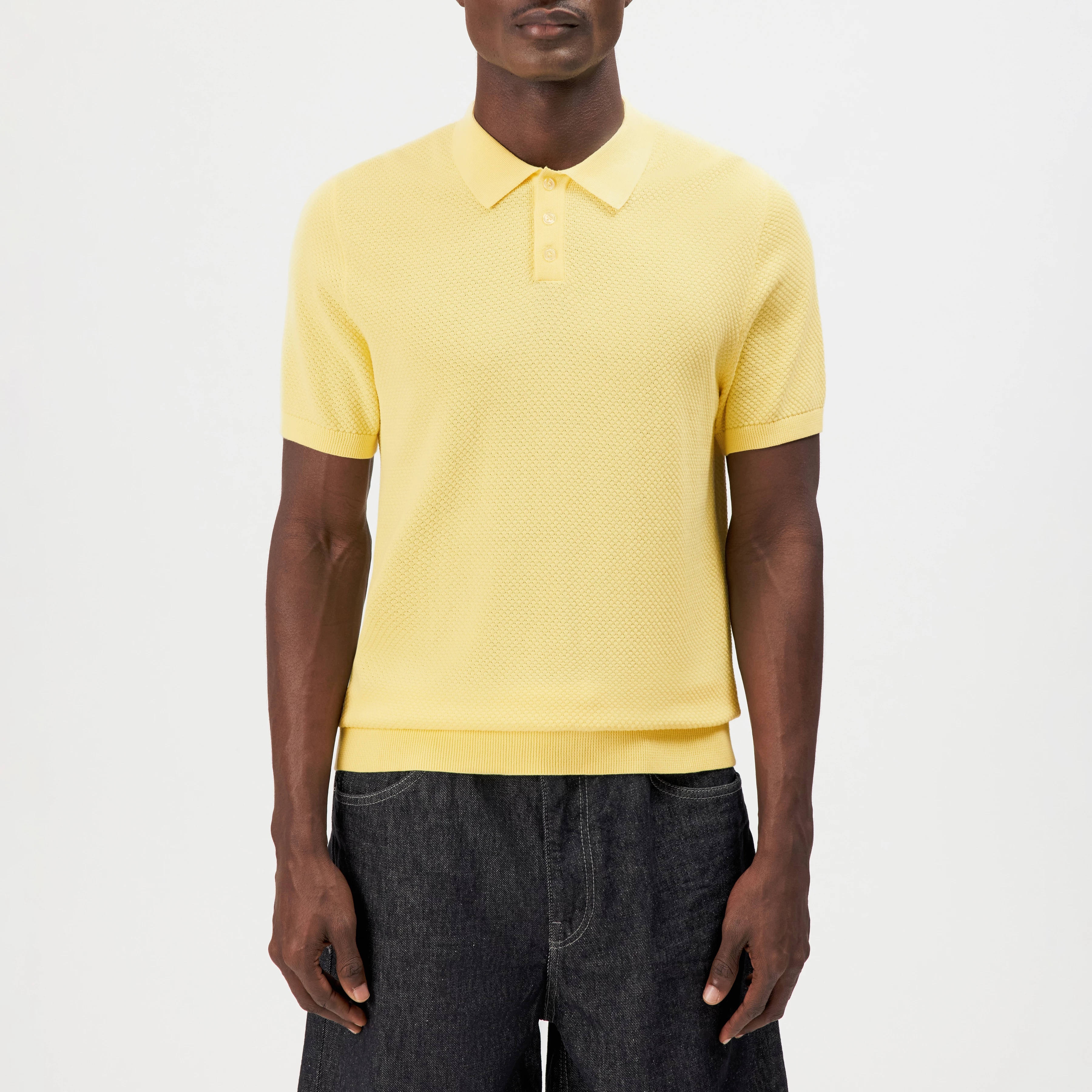 TRITON - Polo shirt in cotton - men - yellow - Frontansicht