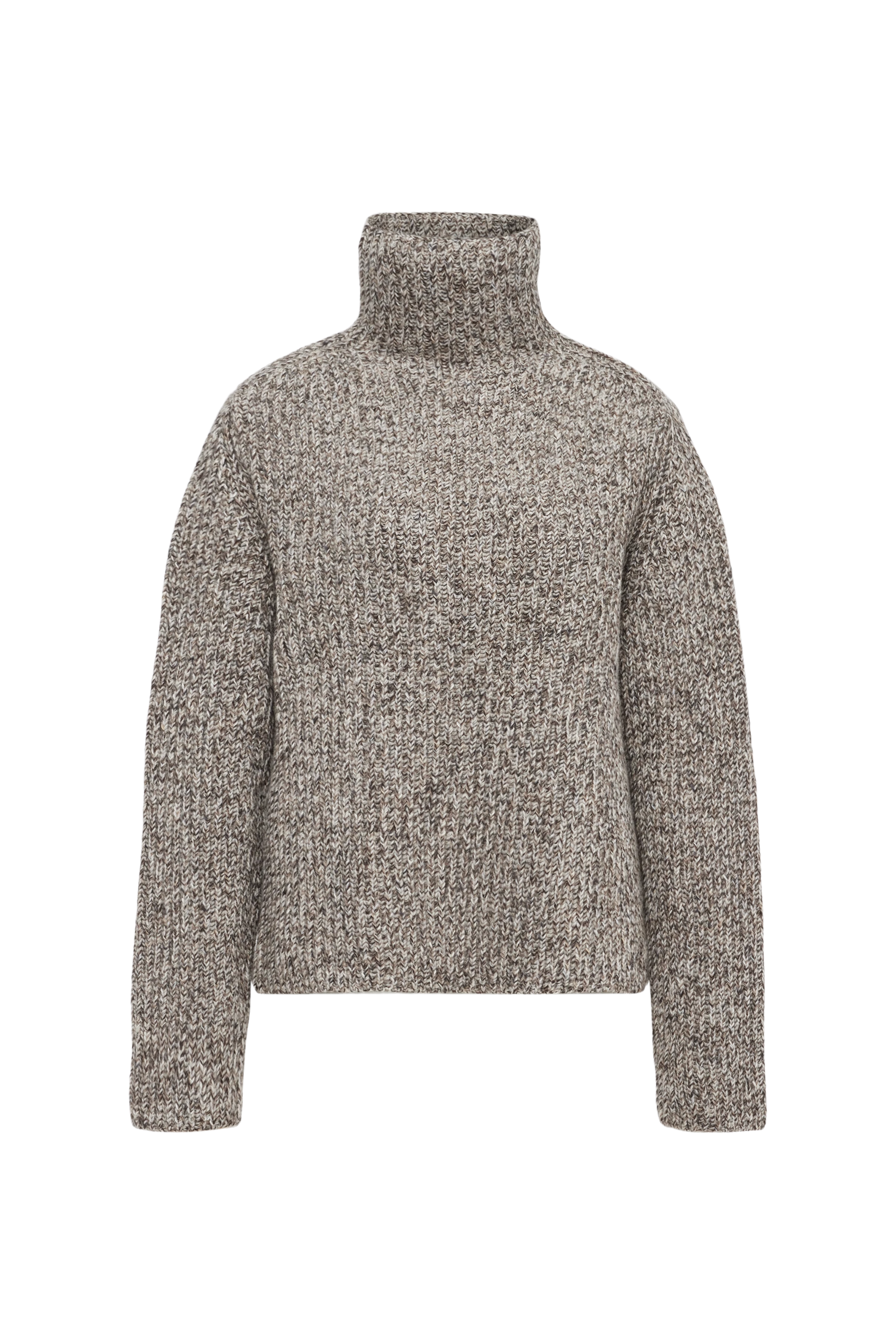 VARISA - Turtleneck jumper in wool-cotton blend - women - brown - Freisteller Frontansicht