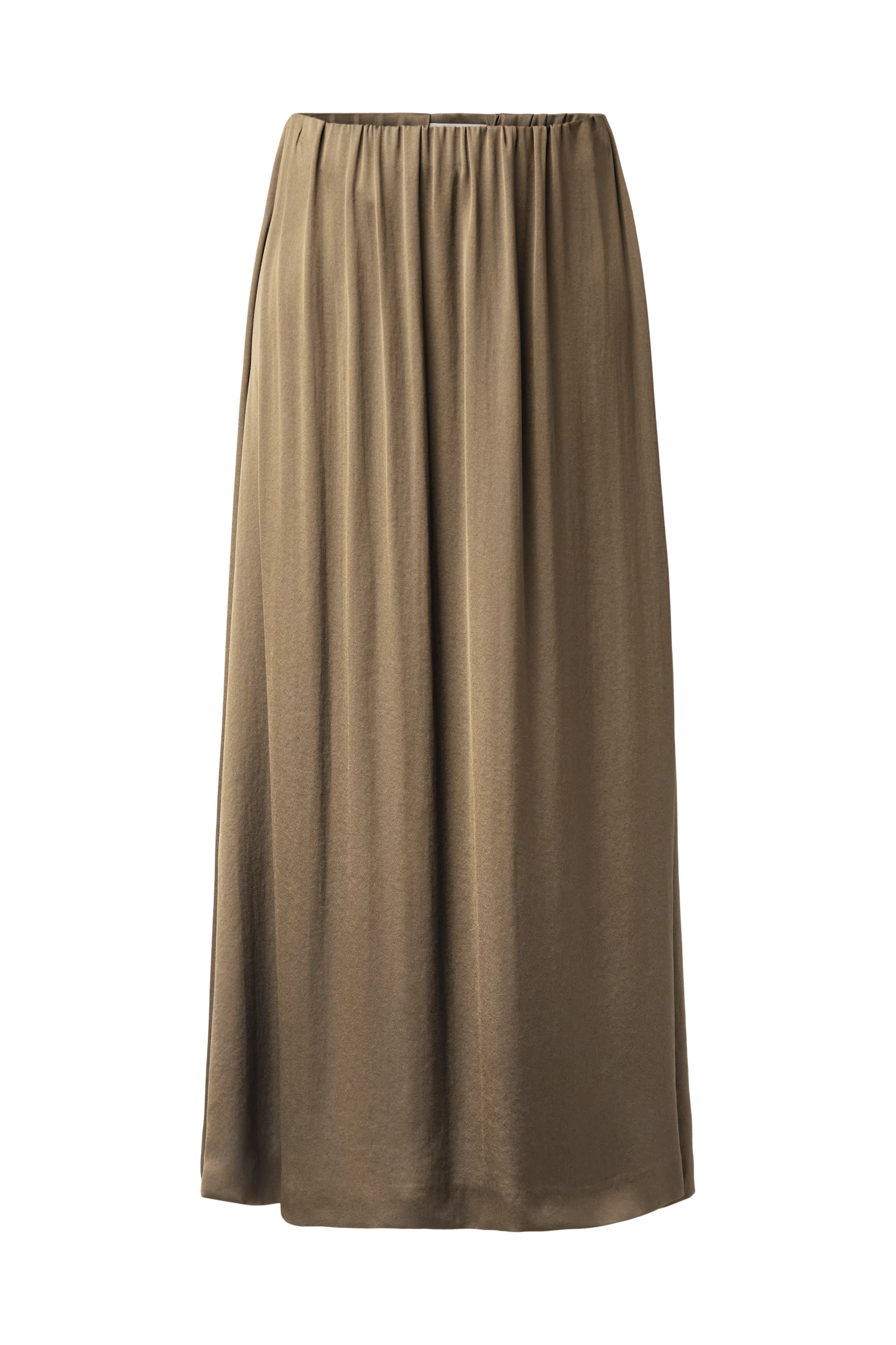IDONEA - Jupe midi en satin à taille élastique - women - vert - Freisteller Frontansicht