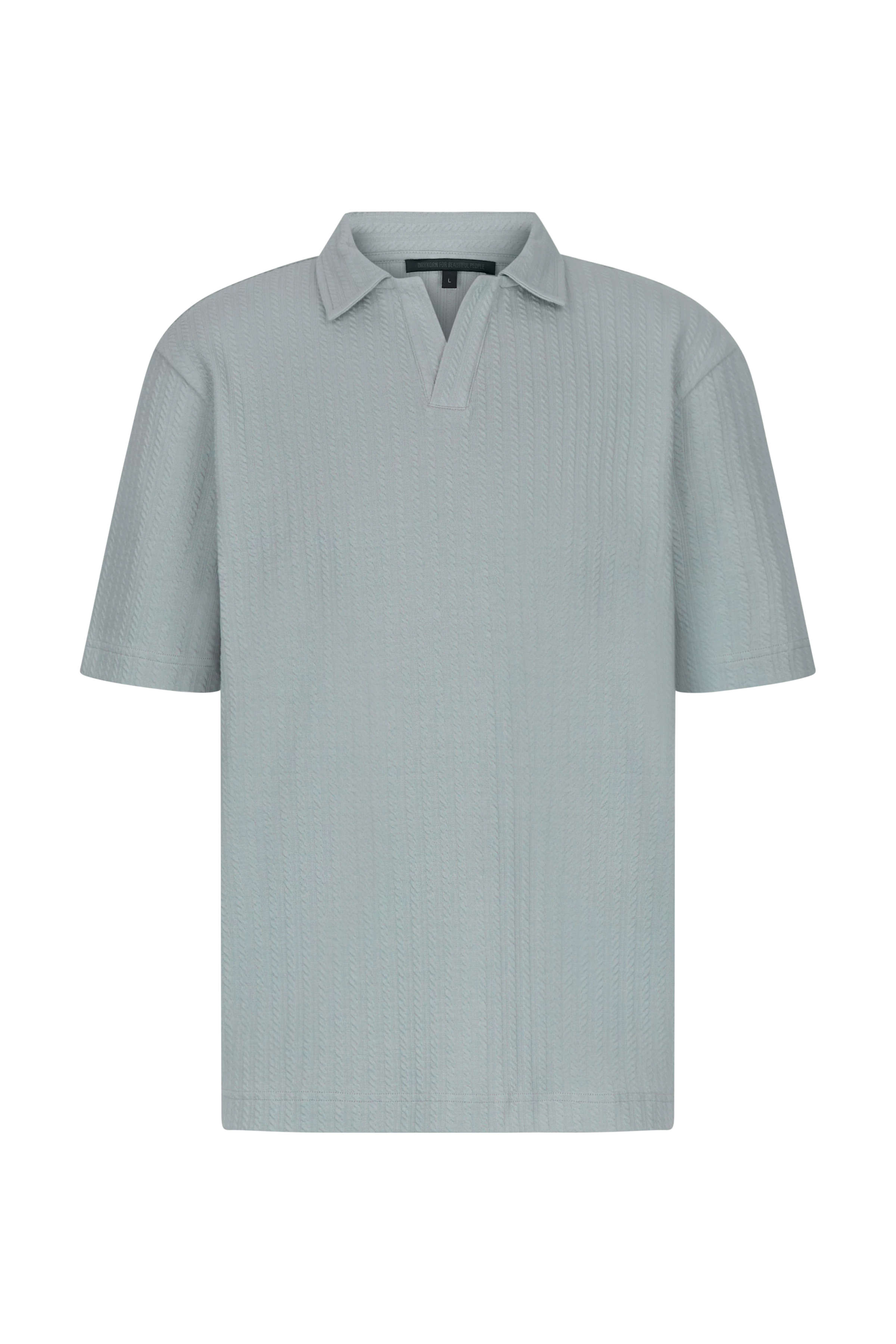 BENEDICKT - regular fit polo van katoenmix - heren - blauw - Freisteller Frontansicht