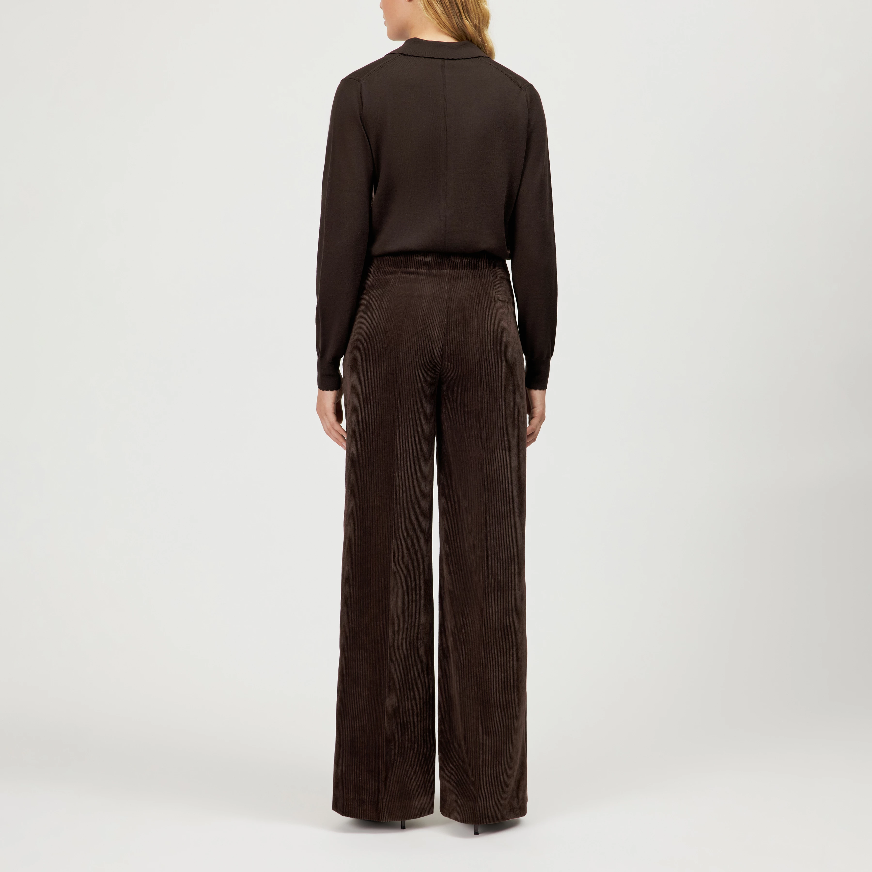 BEFORE - Pantalon en velours côtelé. - women - marron - Rückansicht