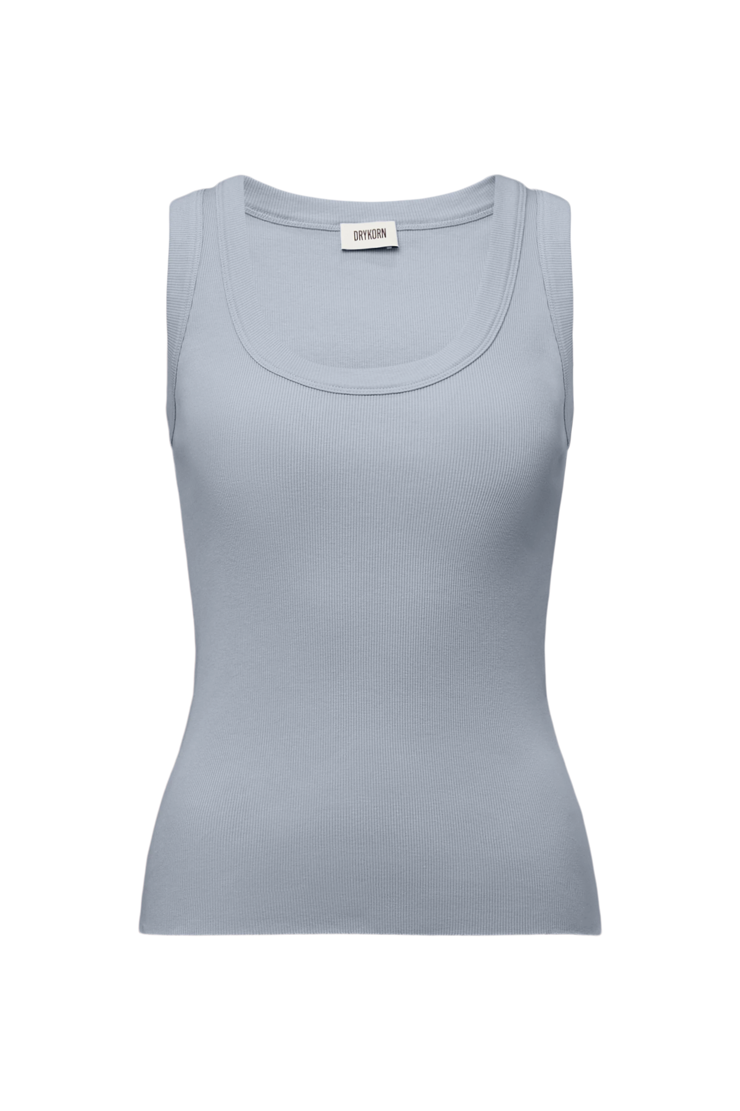 TAVIRA - Geripptes Trägertop mit femininen Rundhalsausschnitt - Damen - blau - Freisteller Frontansicht