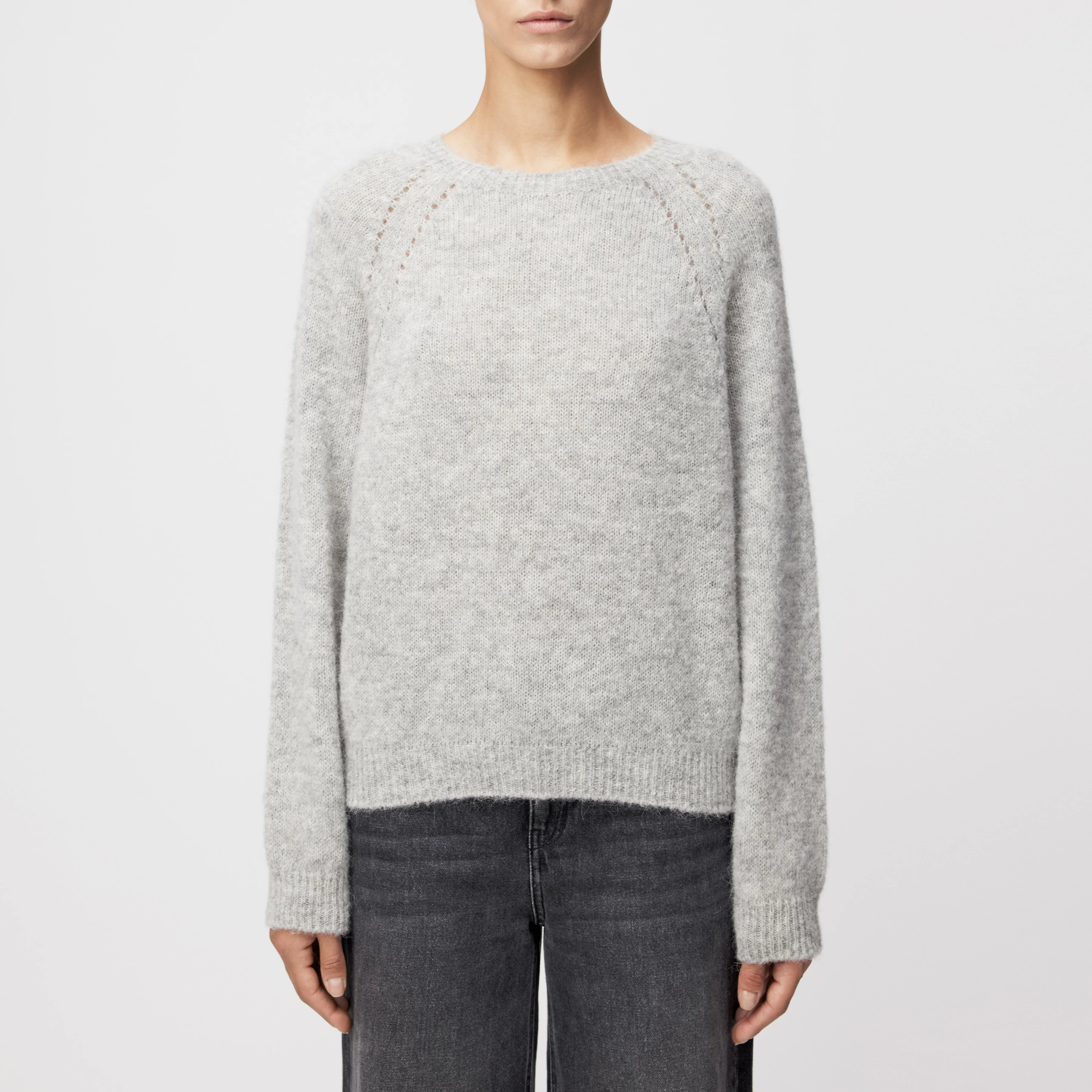 PEMIRI_2 - Pullover in luxuriösem Alpaka-Mix - Damen - grau - Frontansicht