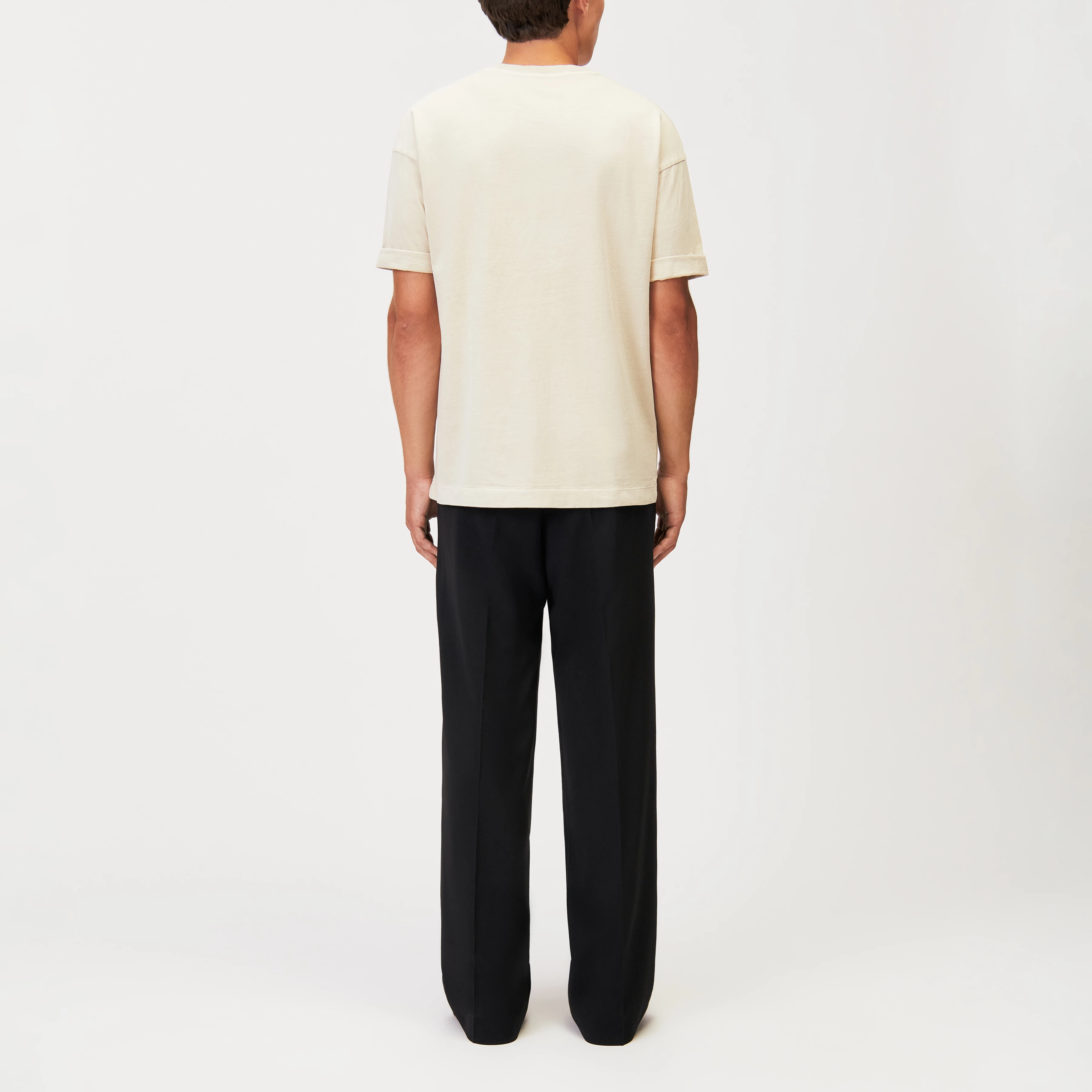 THILO - Relaxed Fit T-Shirt in softer Baumwolle und Washed Look - Herren - beige - Rückansicht