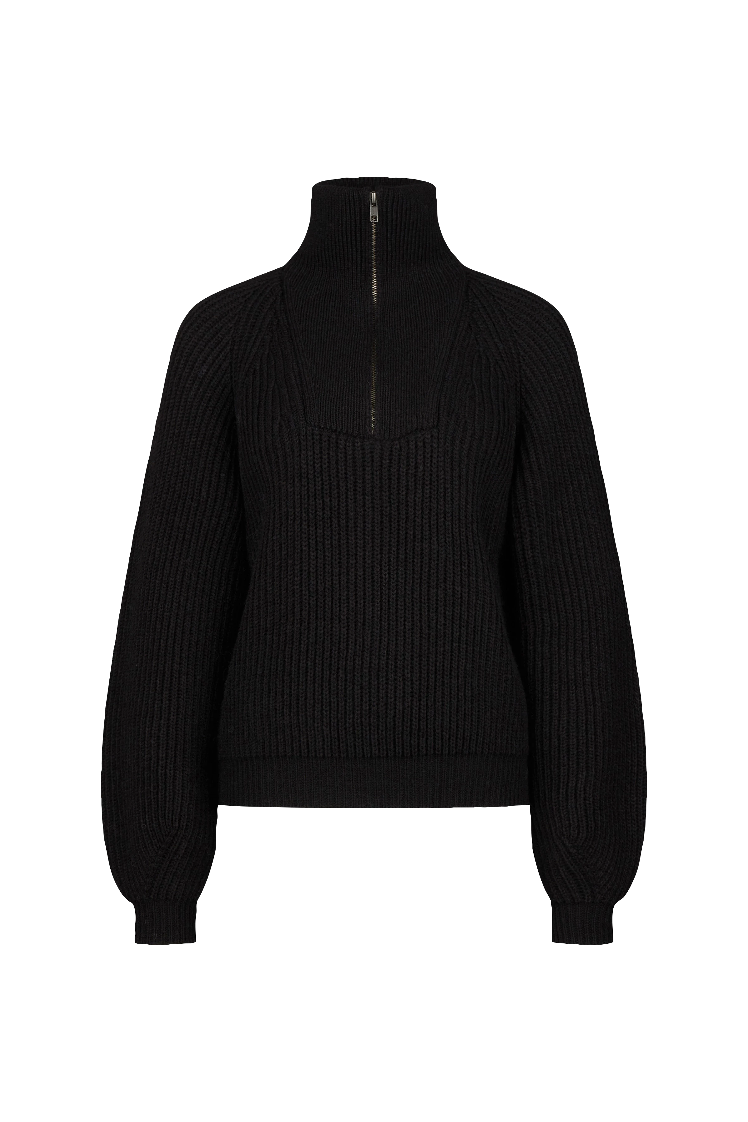 NAELIA - Shortened knitted royer in alpaca-wool mix - women - Natural Aluminium - Freisteller Frontansicht