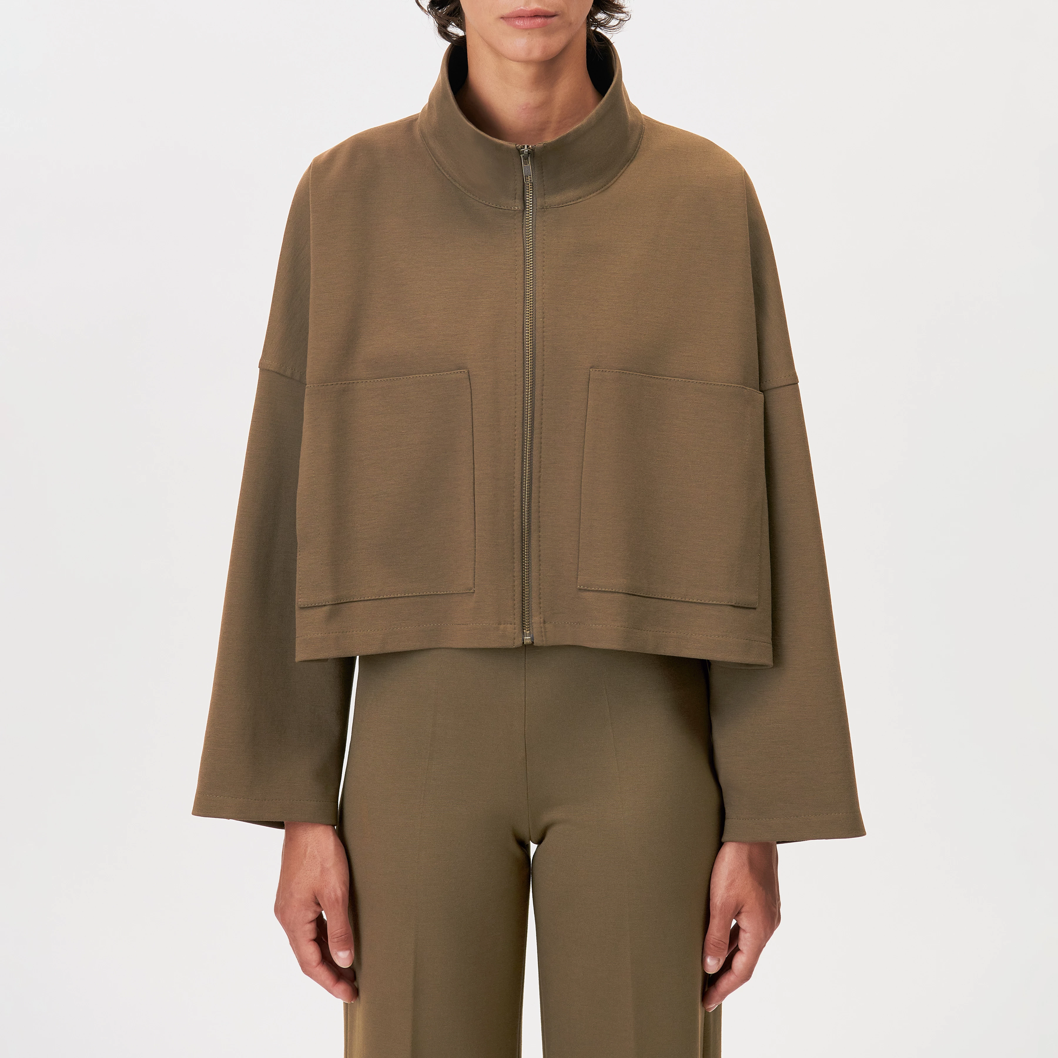 ELSTOW_1 - Veste courte oversize à col montant - women - vert - Frontansicht