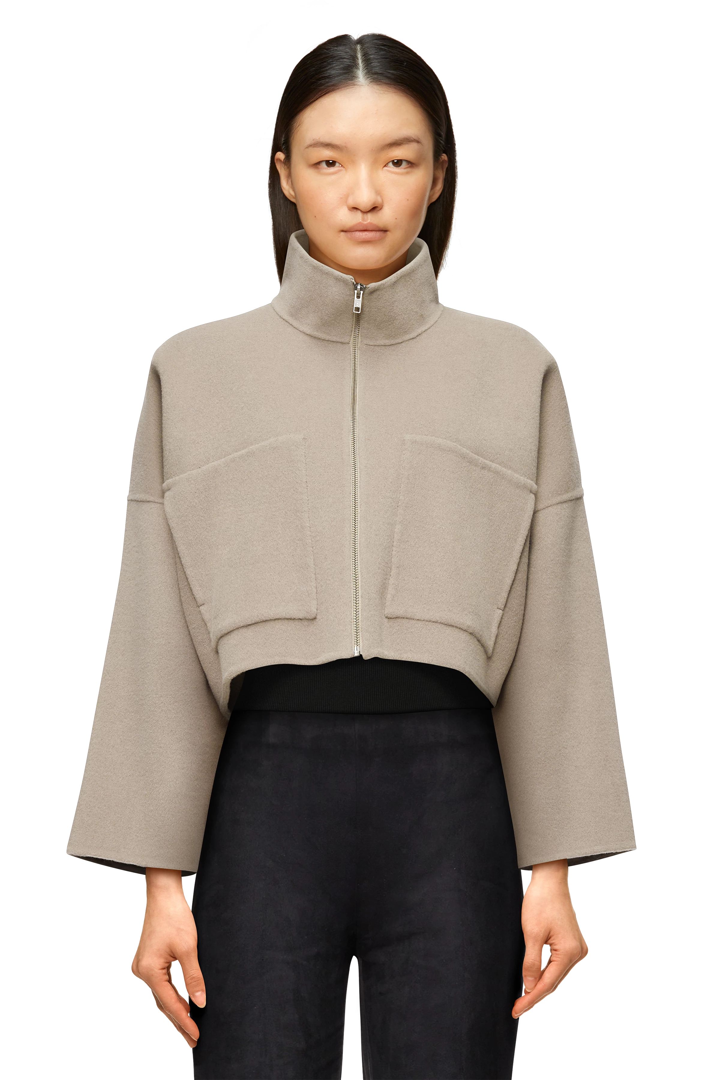 ELSTOW - Oversized colbert in doubleface wol - dames - beige - Frontansicht