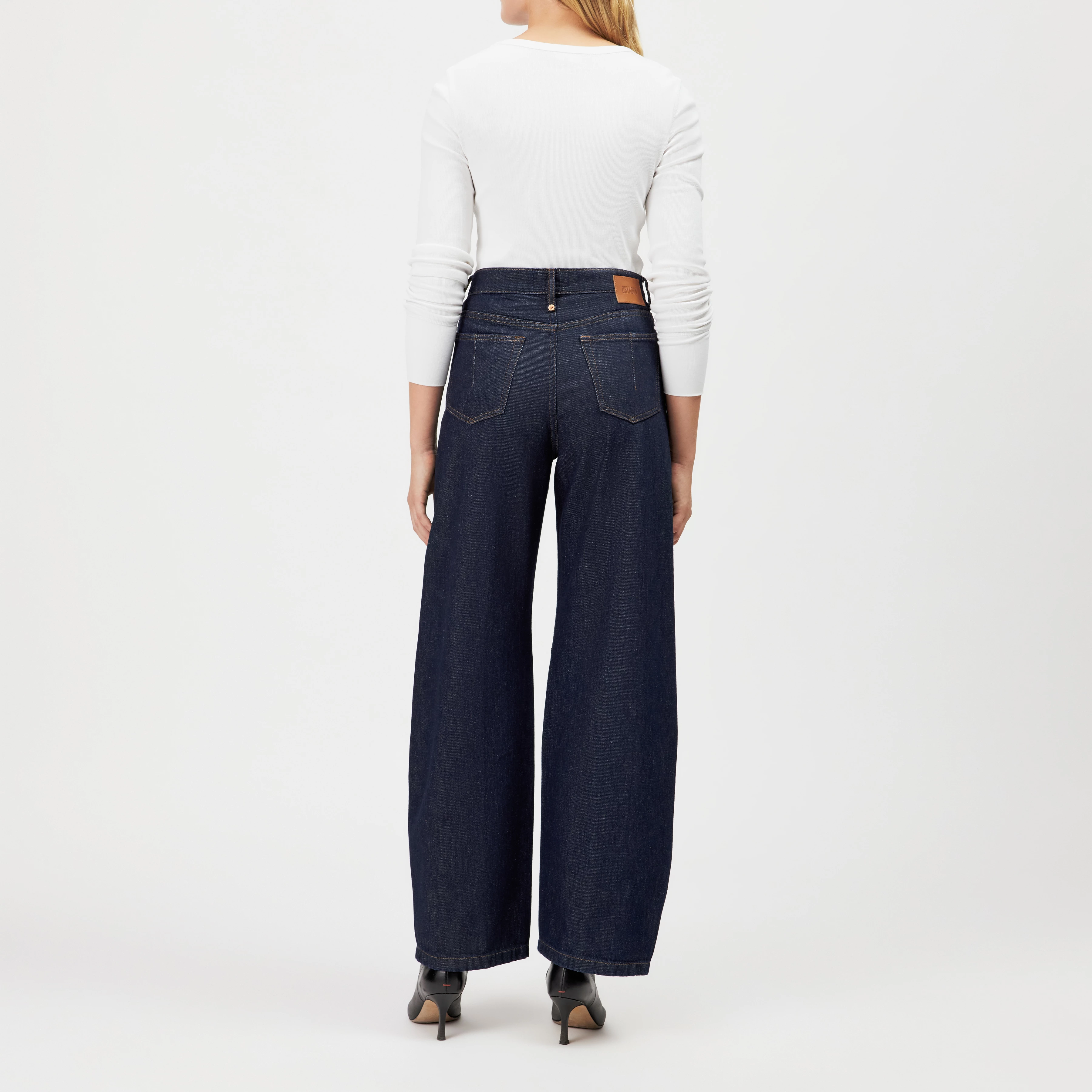 LIABLE - Relaxed fit trousers in soft denim - women - blue - Rückansicht