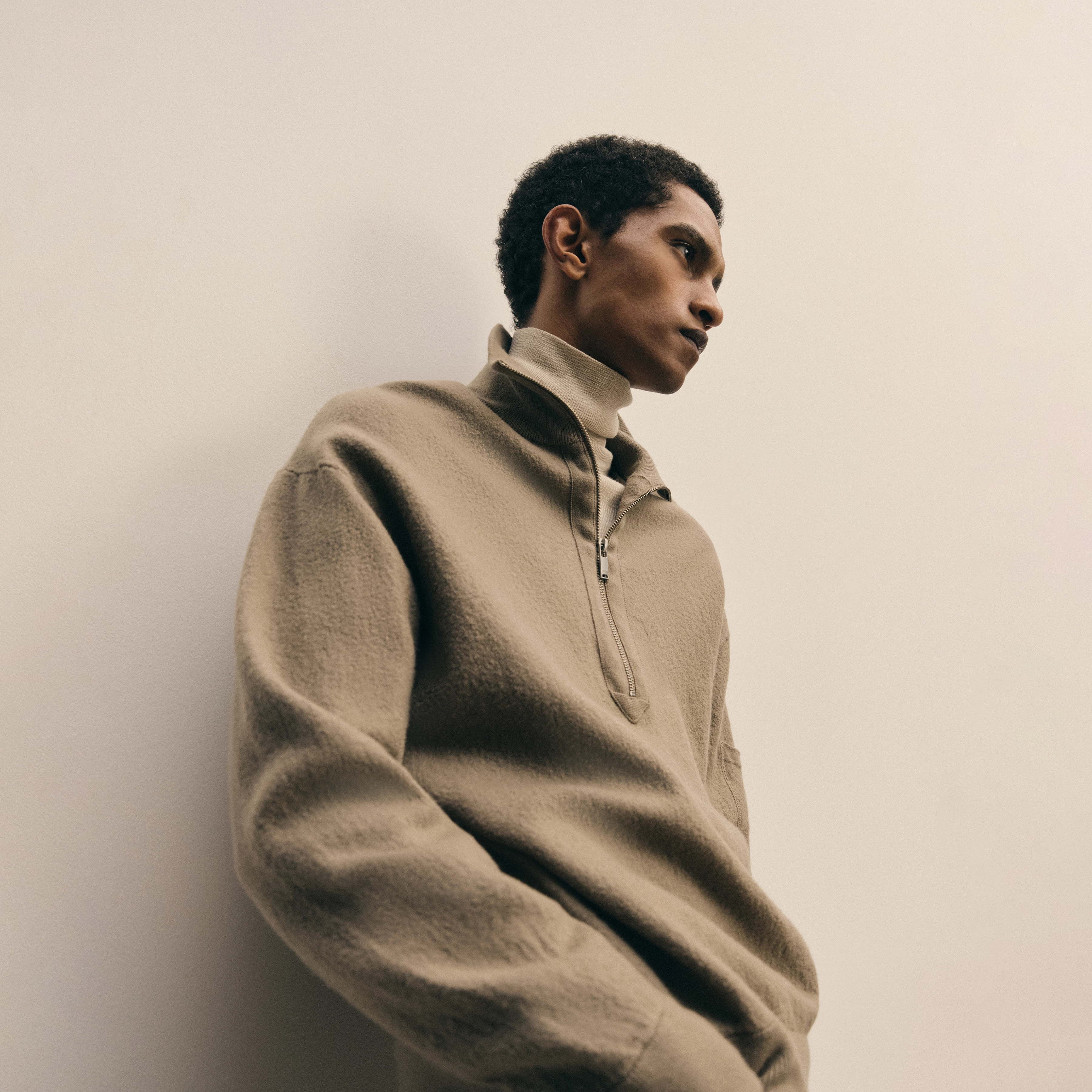 KOUPER - Troyer mit Reißverschluss in Merinowolle - Herren - braun