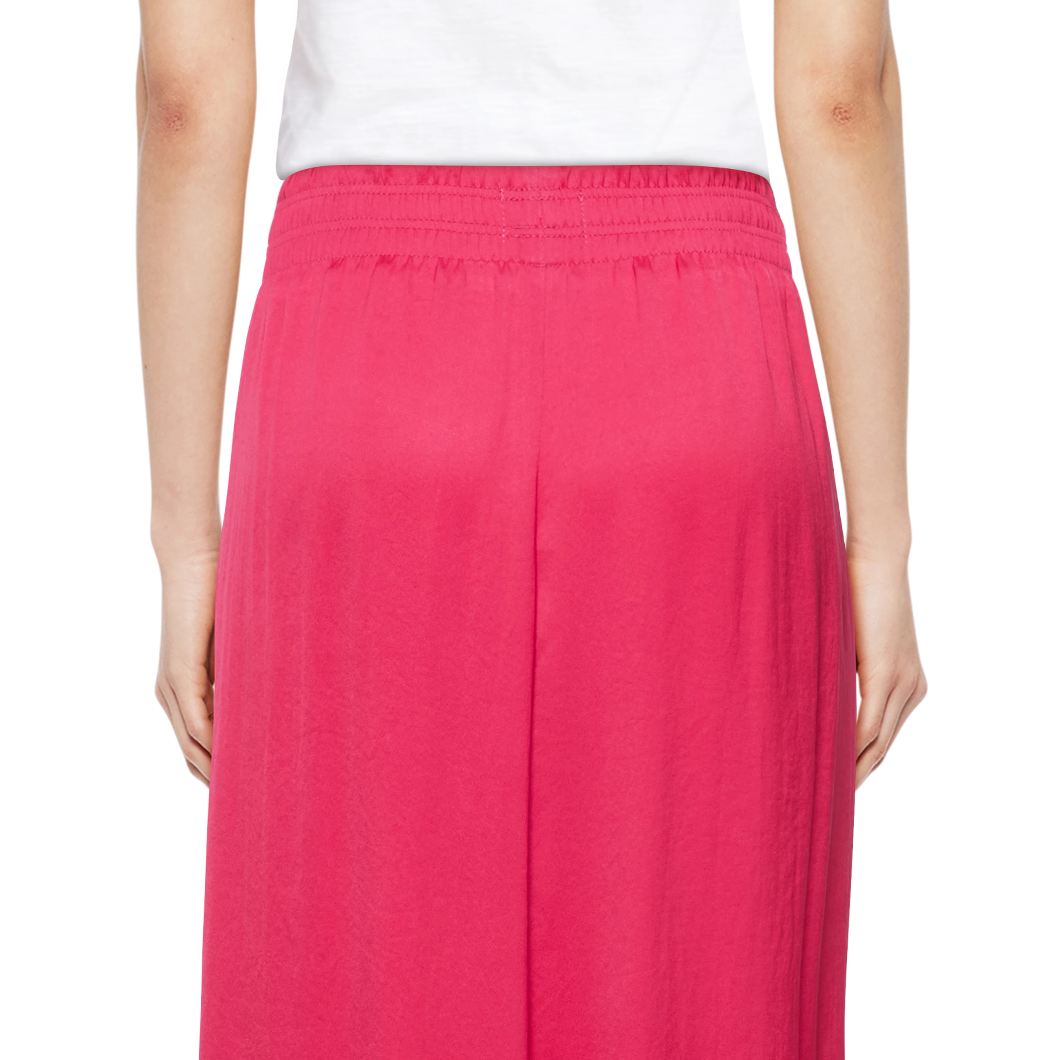 CEILING - Pantalon large en satin - women - rouge - Detailansicht am Model