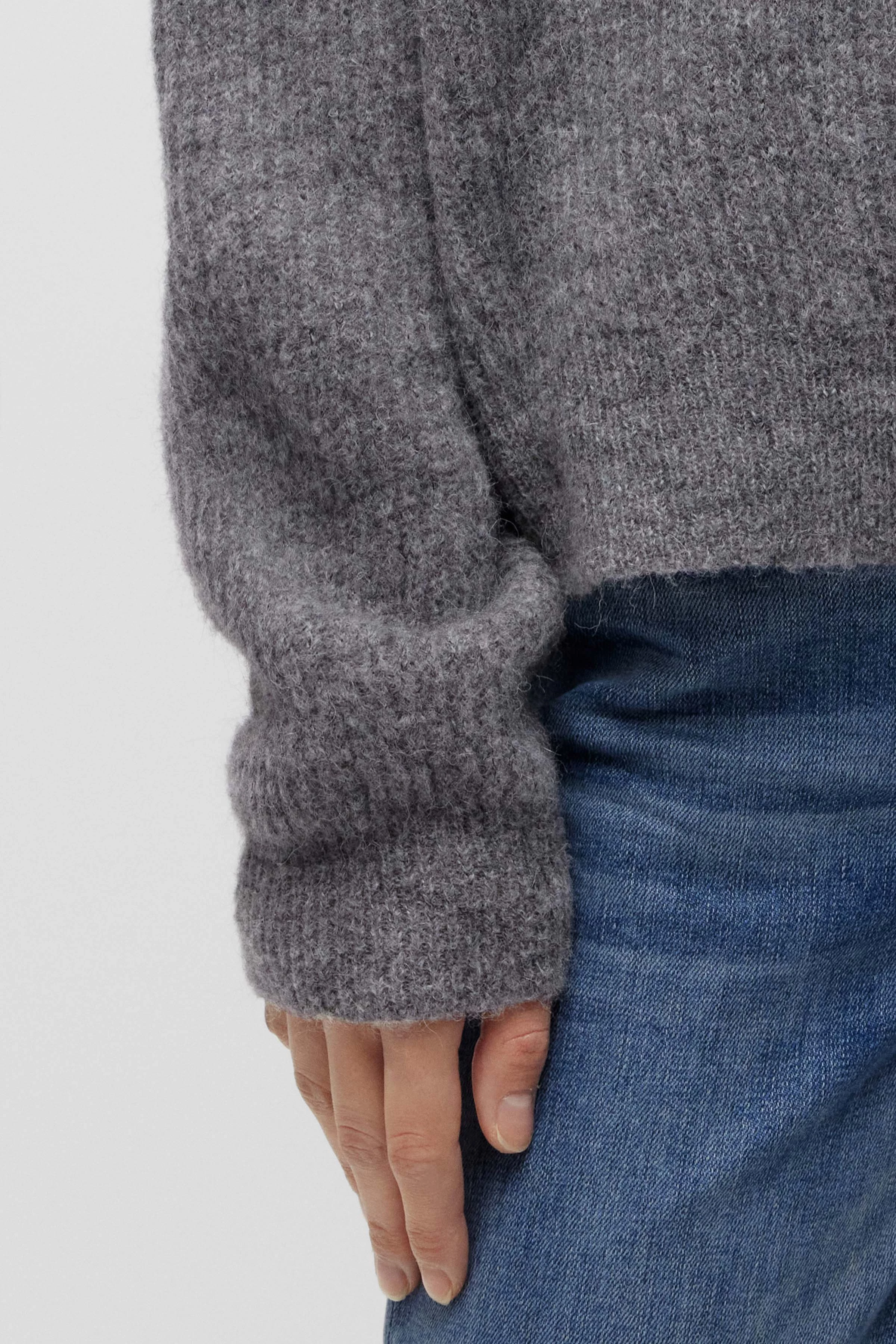 SONTJE - Cardigan in alpaca-wool mix - women - grey - Seitenansicht