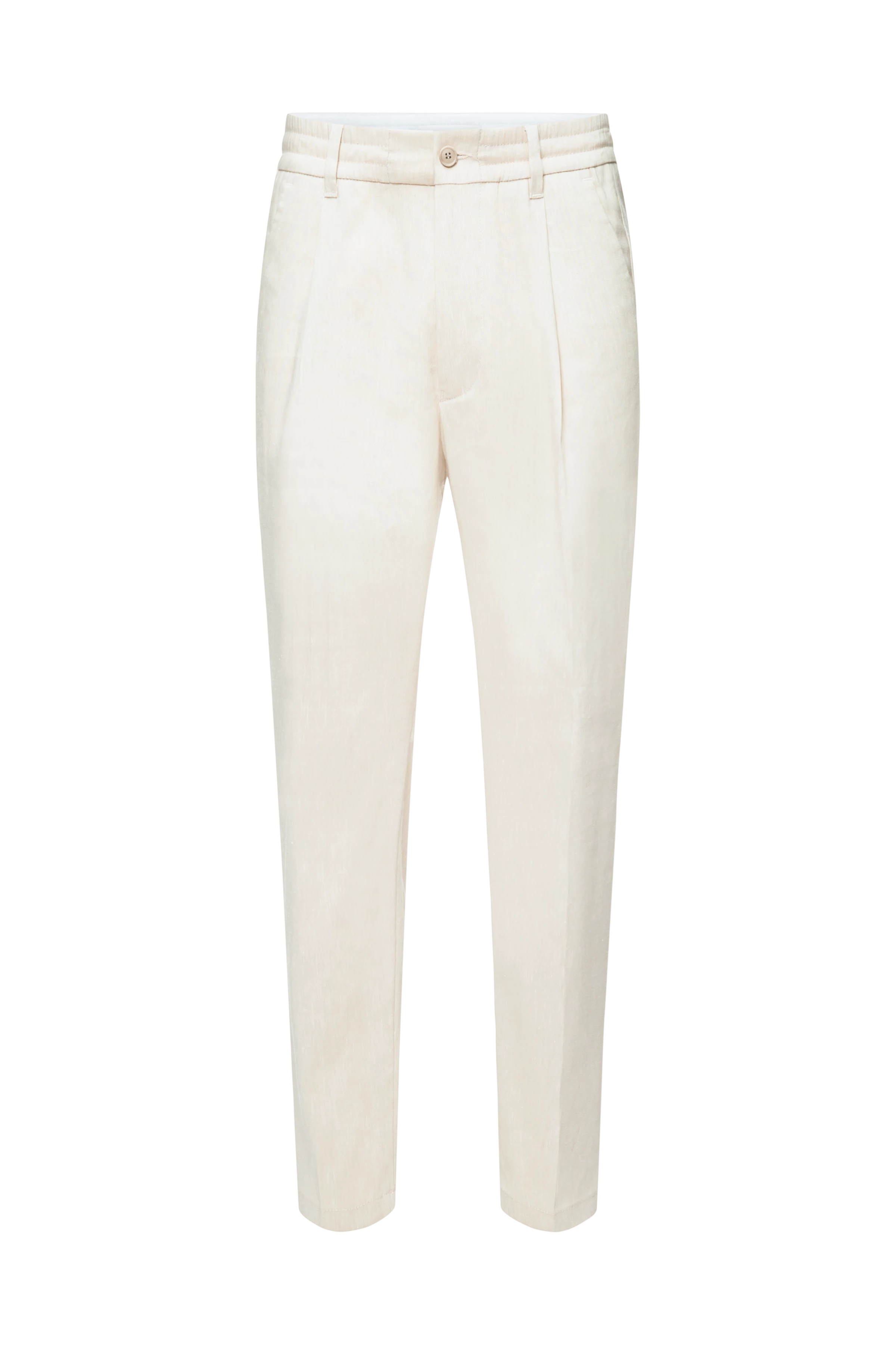 CHASY - Casual pleated trousers in linen mix - men - beige - Freisteller Frontansicht