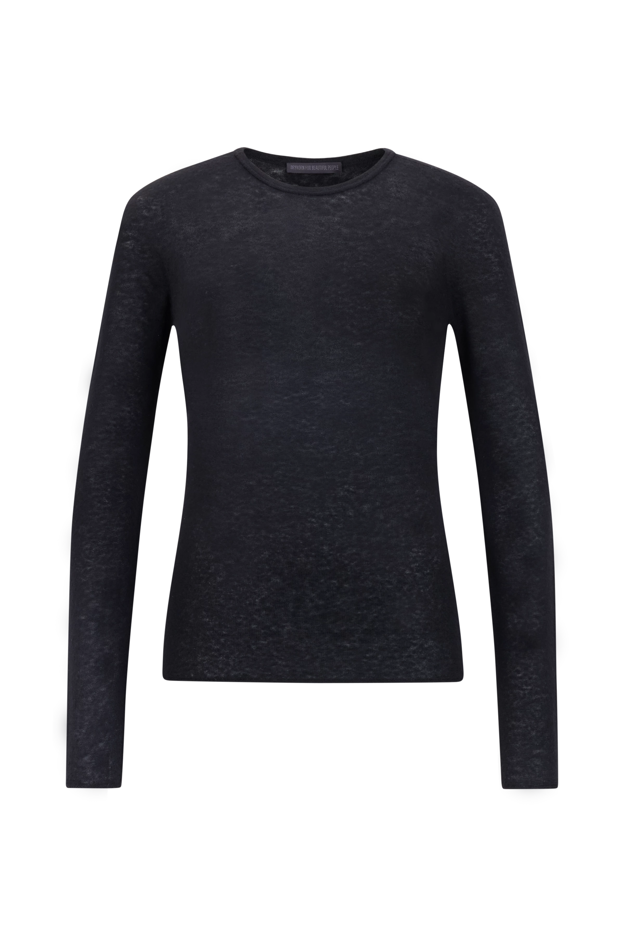ERMA - Longsleeve with round neck in superfine alpaca blend - women - Natural Aluminium - Freisteller Frontansicht