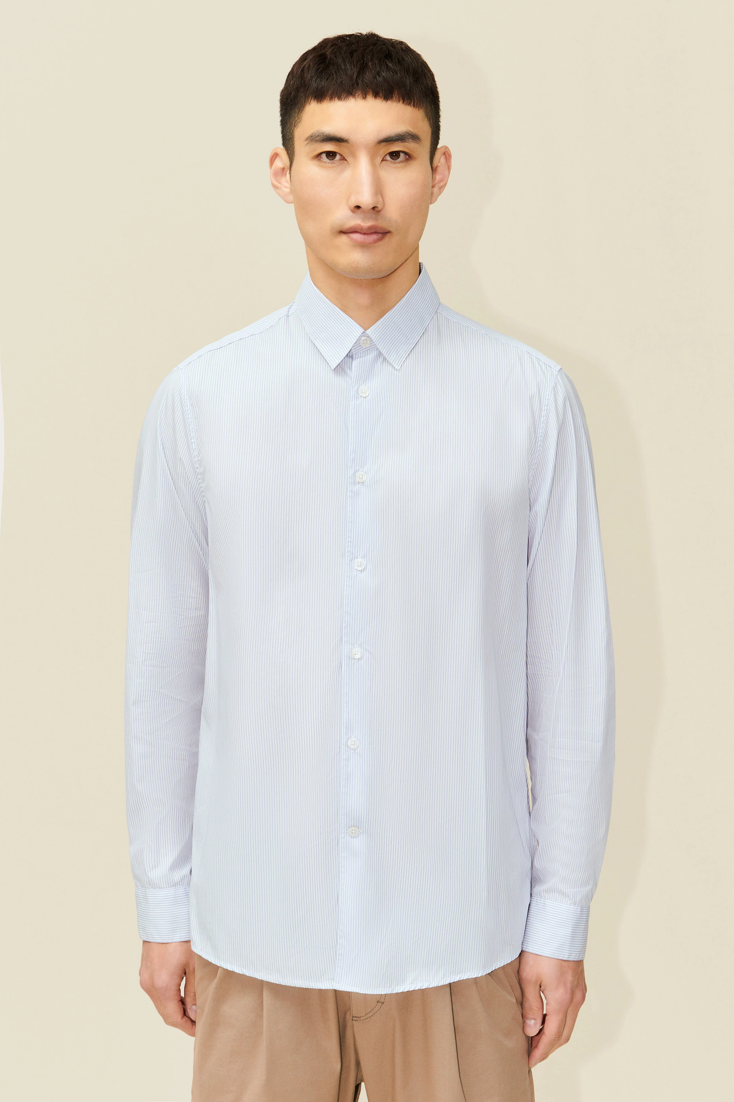 RAMIS - Regular Fit Hemd mit Streifendessin - Herren - blau - Frontansicht