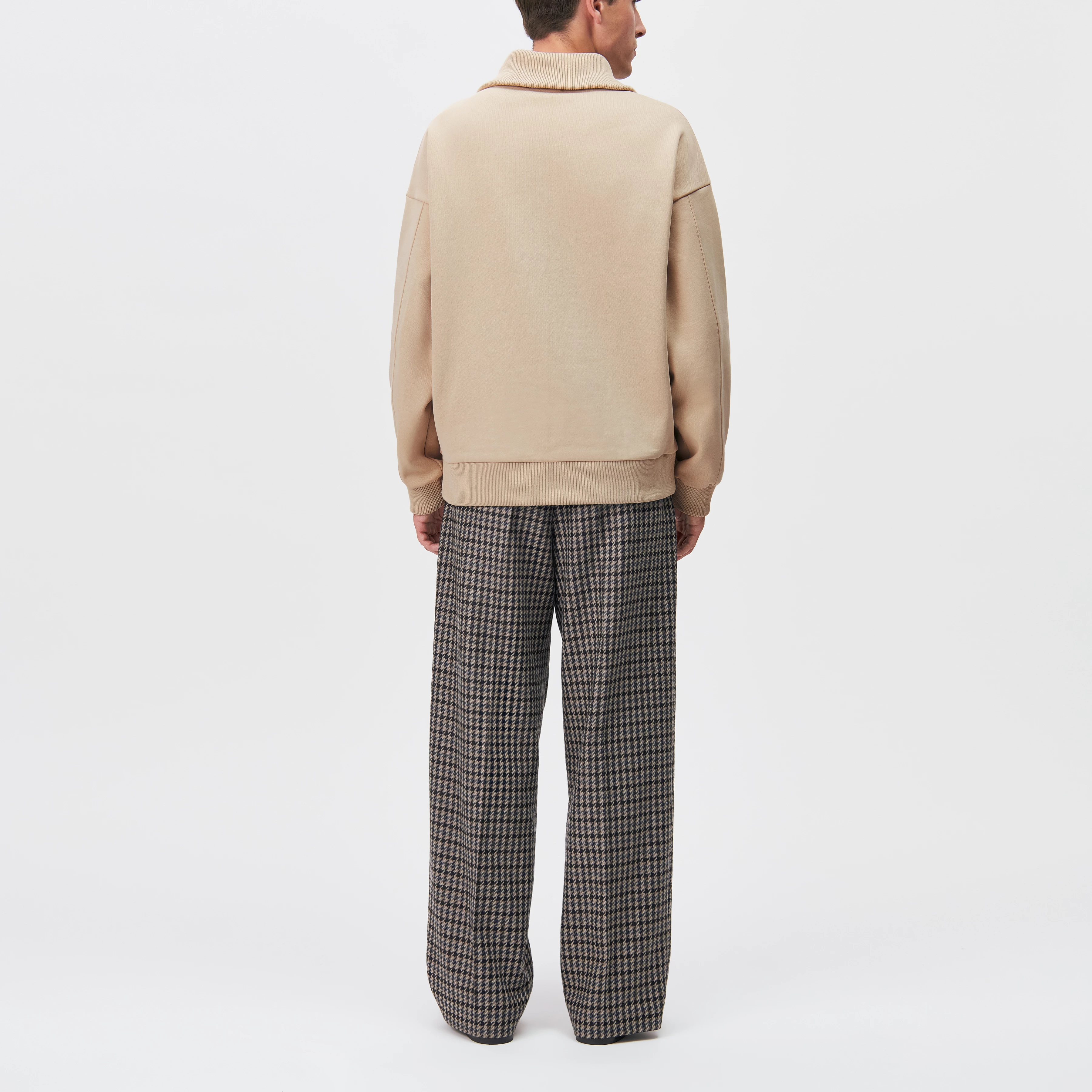 KAILEP - Half-zip troyer sweatshirt in cotton blend - men - beige - Rückansicht