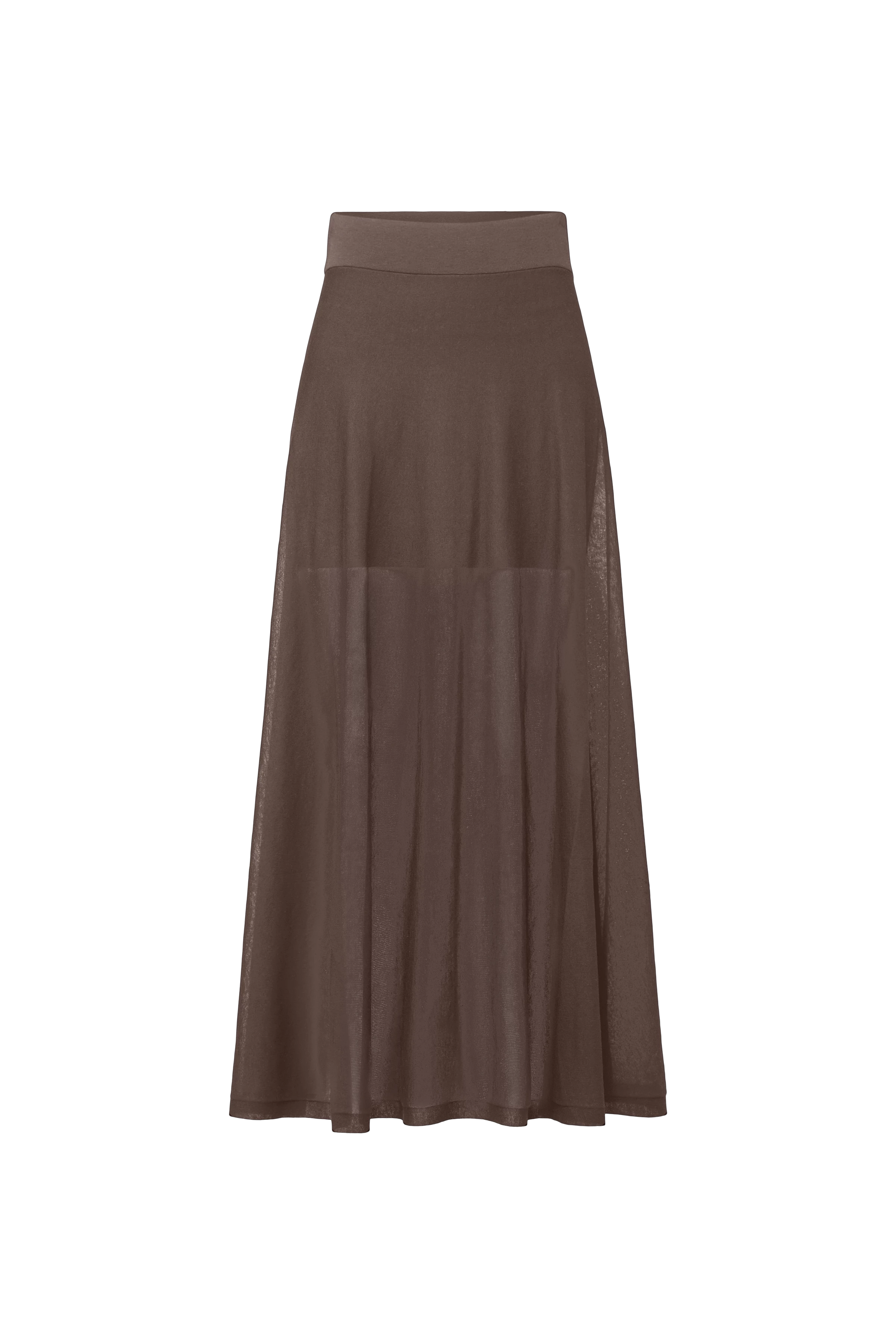 TENSYA_2 - Maxi skirt in fine knit - women - brown - Freisteller Frontansicht