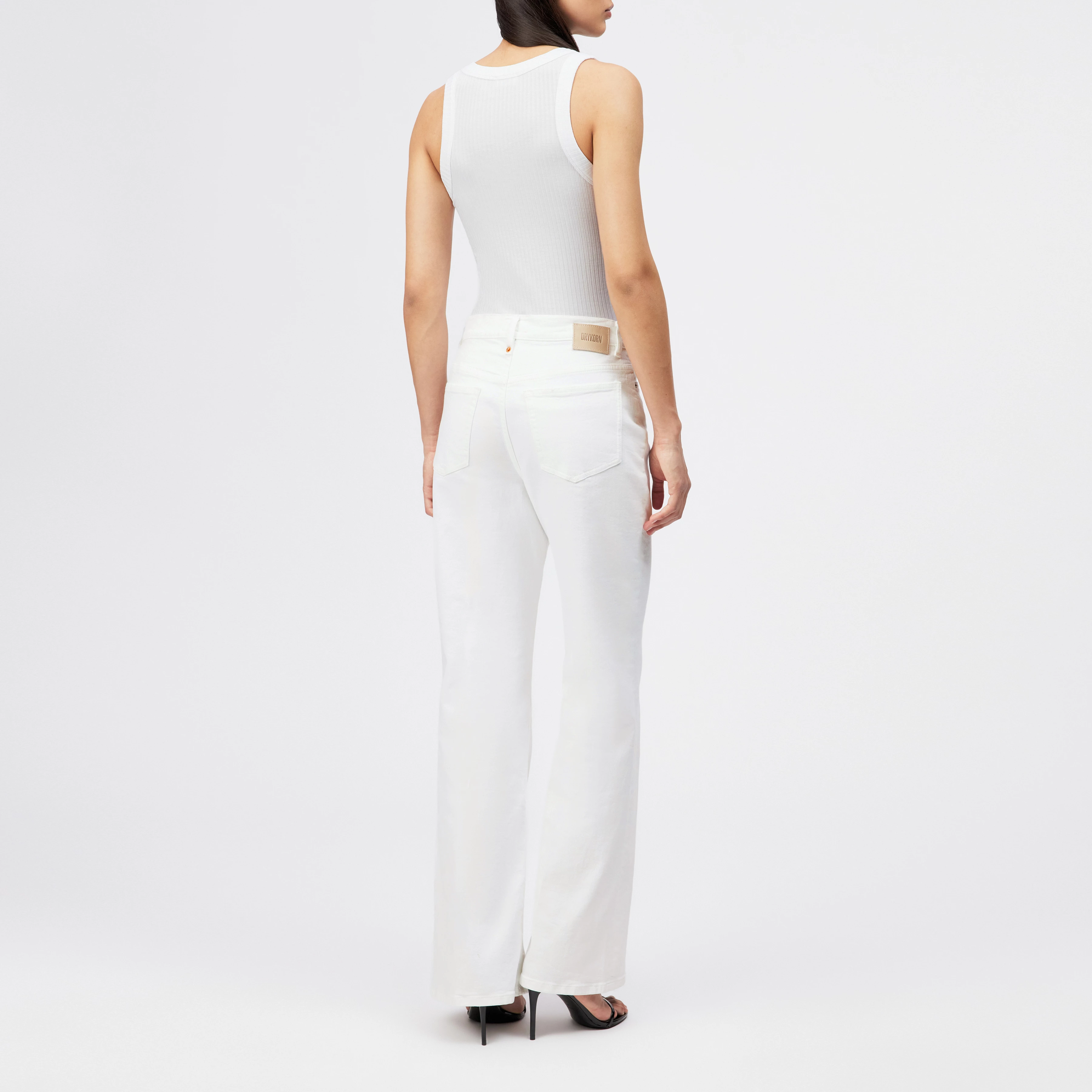 TAVIRA - Ribbed Jersey Tank Top - women - white - Rückansicht