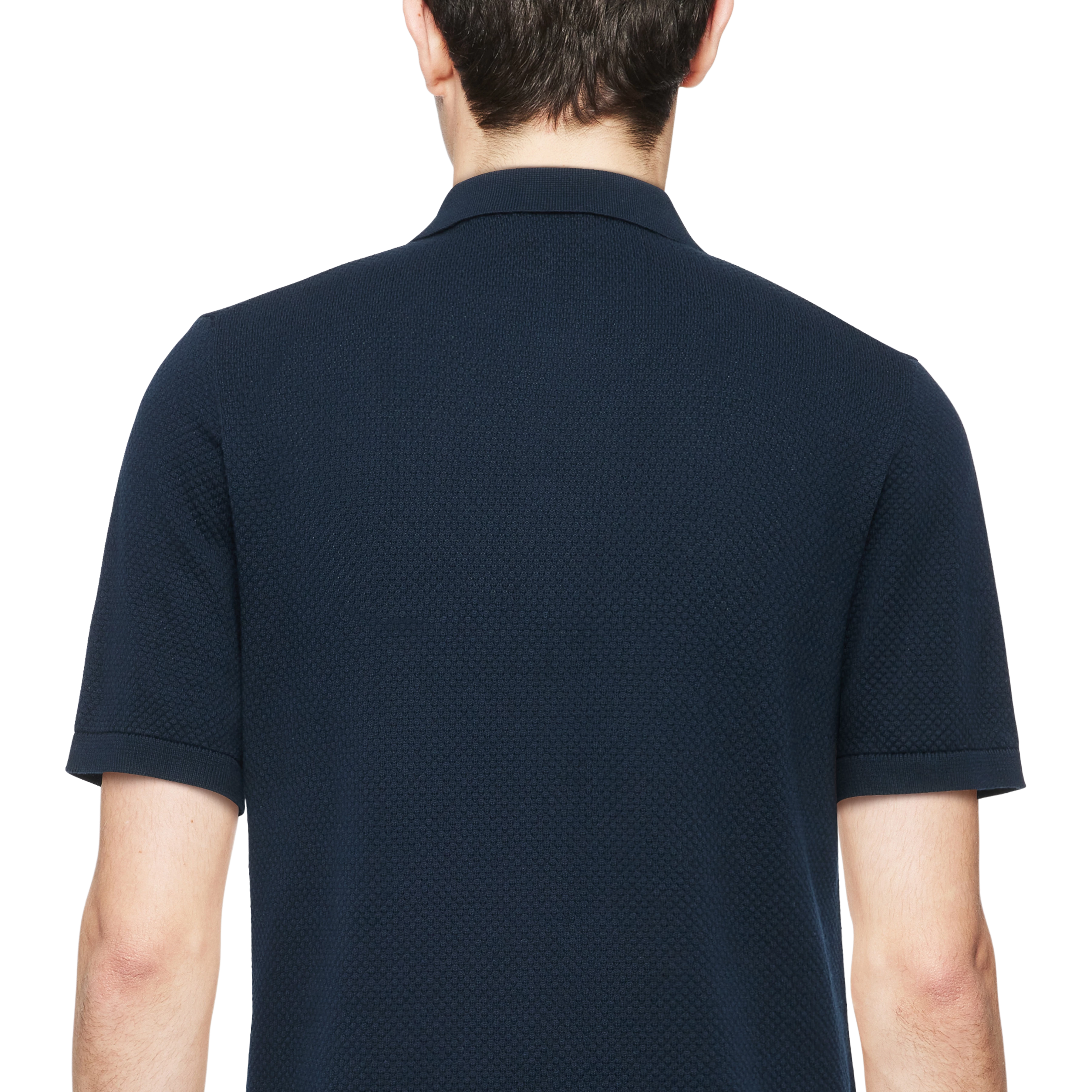 TRITON - Polo-Shirt in Baumwolle - Herren - blau - Detailansicht am Model