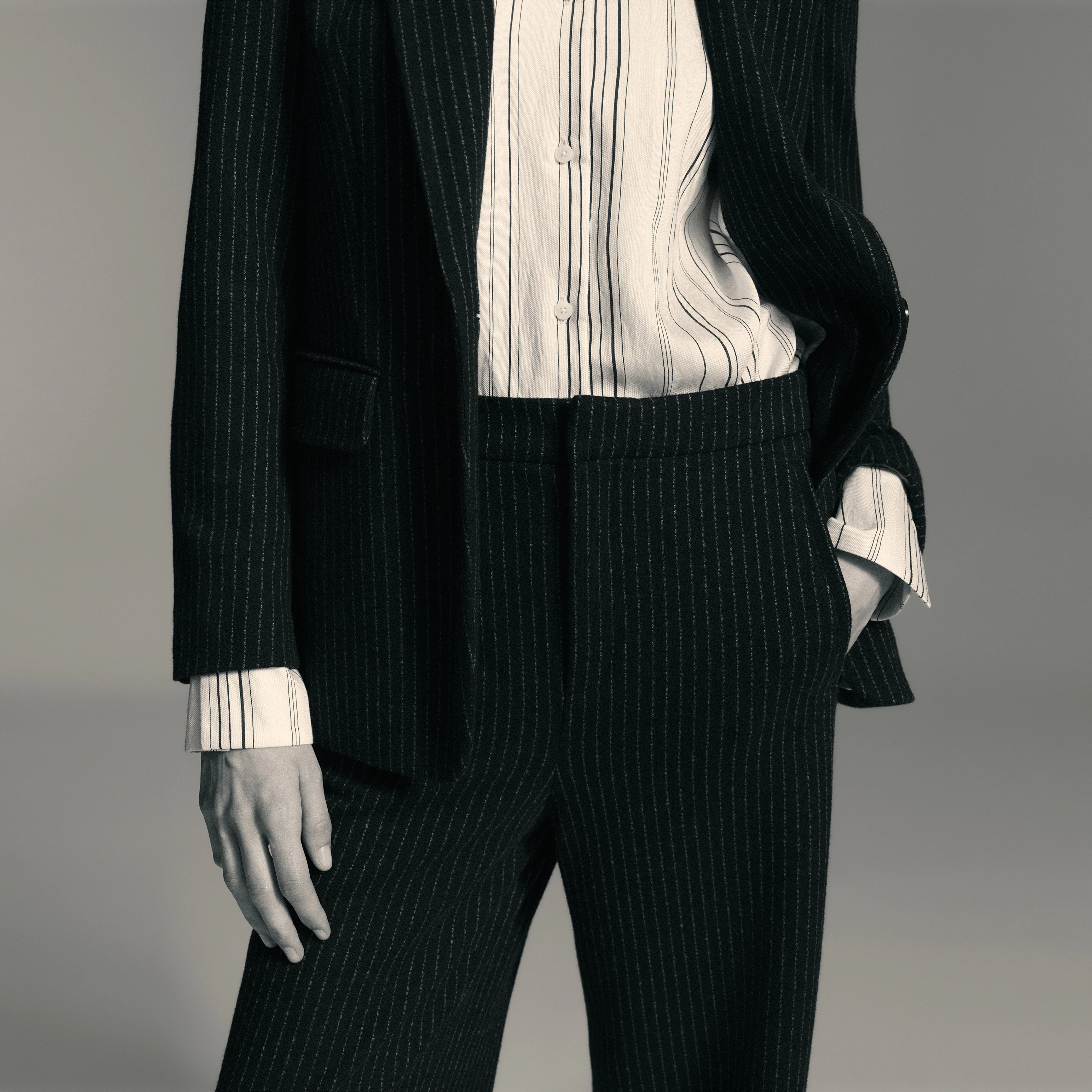 FAE_0 - Trousers with barrel legs in cotton mix - women - Natural Aluminium