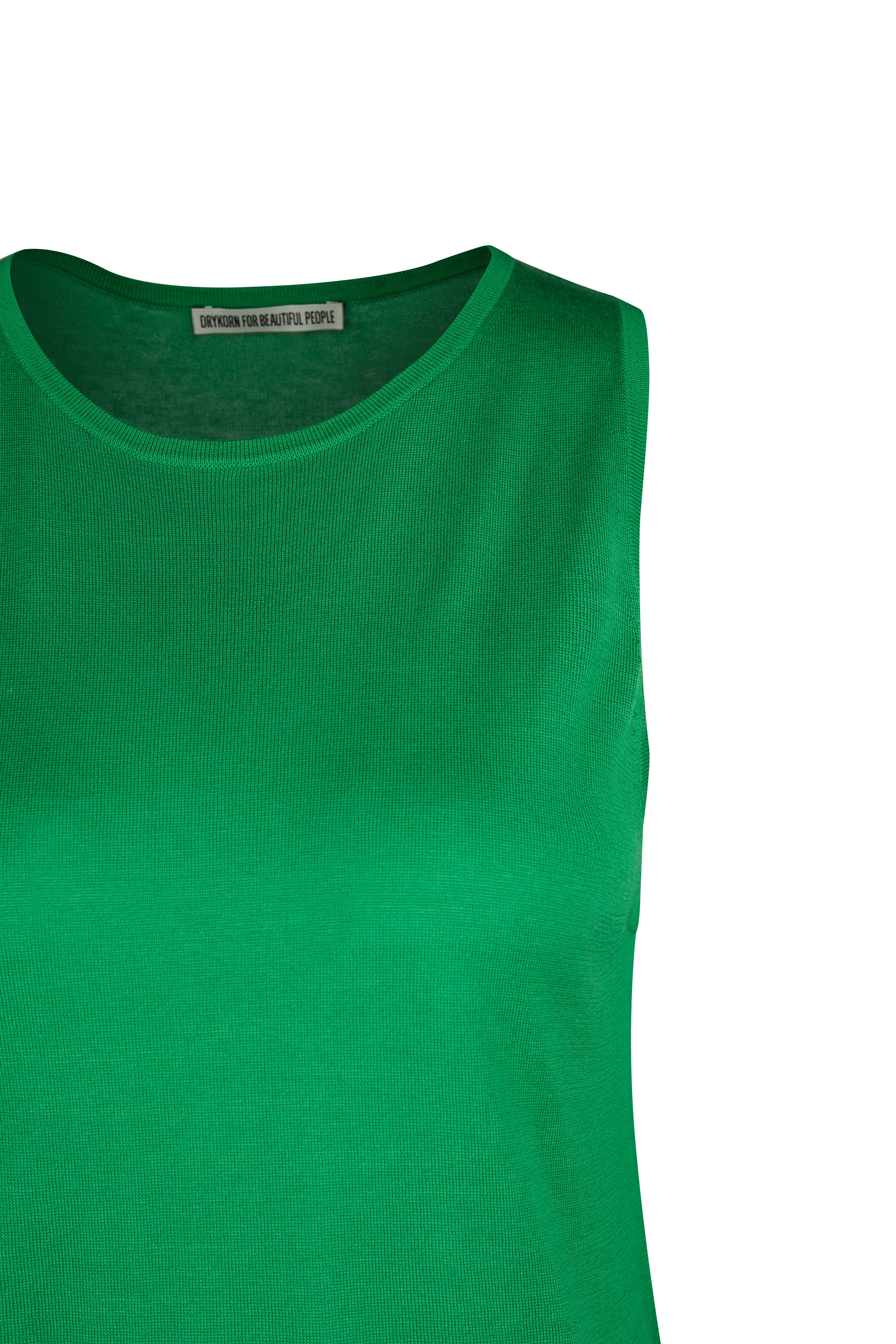 ETOYA - silk-cotton mix knitted top - women - green - Freisteller Detailansicht