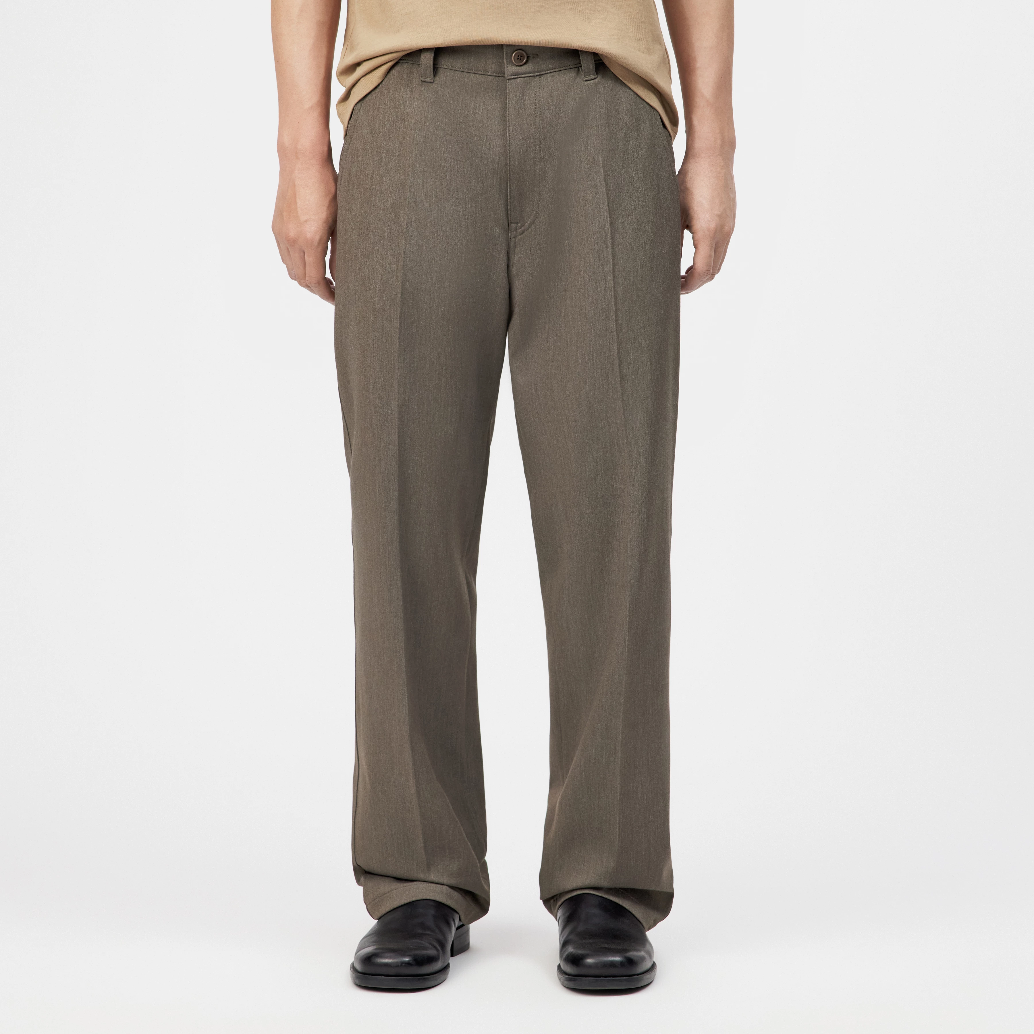 TAVIC - Modern chinos in viscose blend - men - brown - Frontansicht