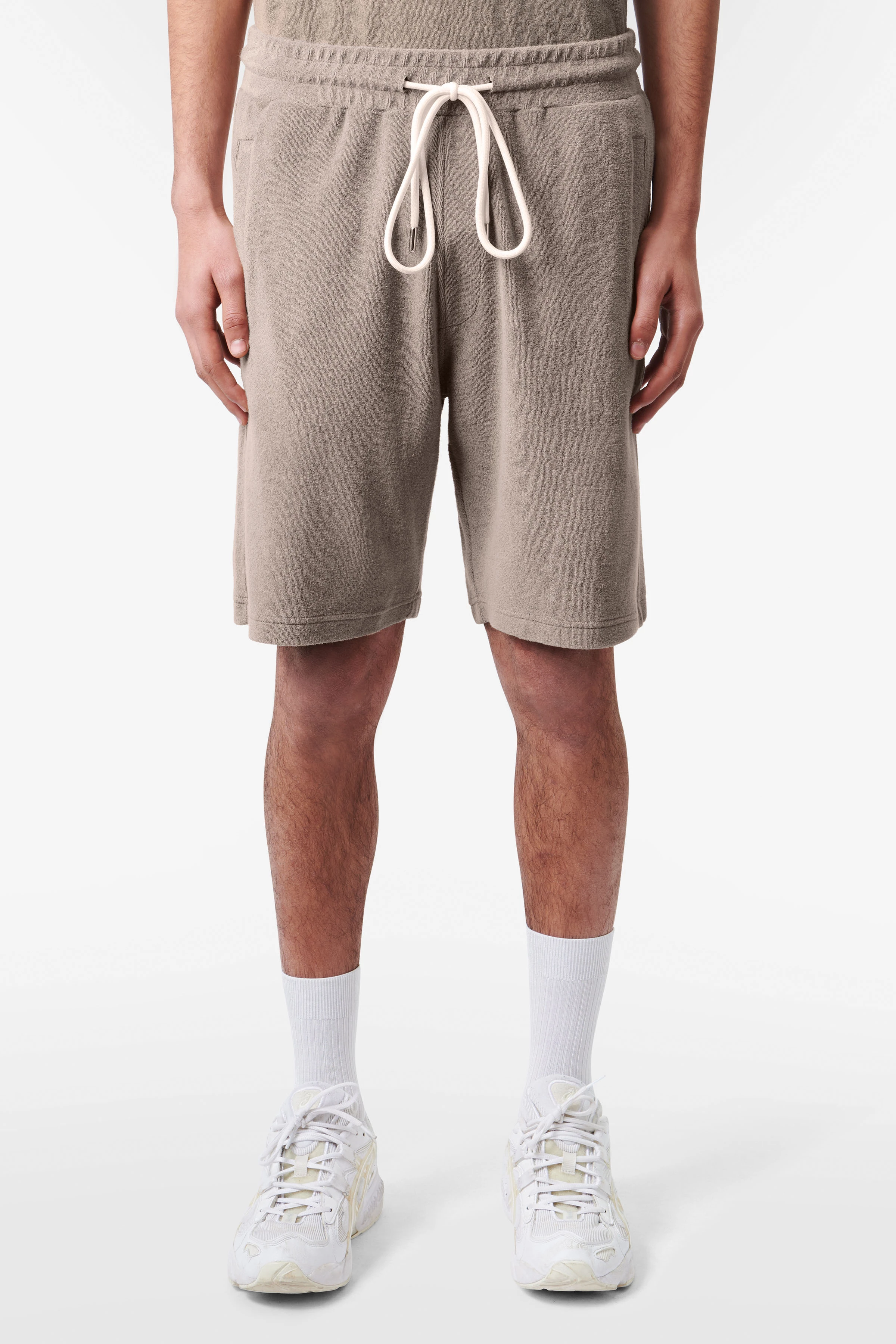 BRIKKO - Casual shorts in cotton-viscose blend - men - beige - Frontansicht