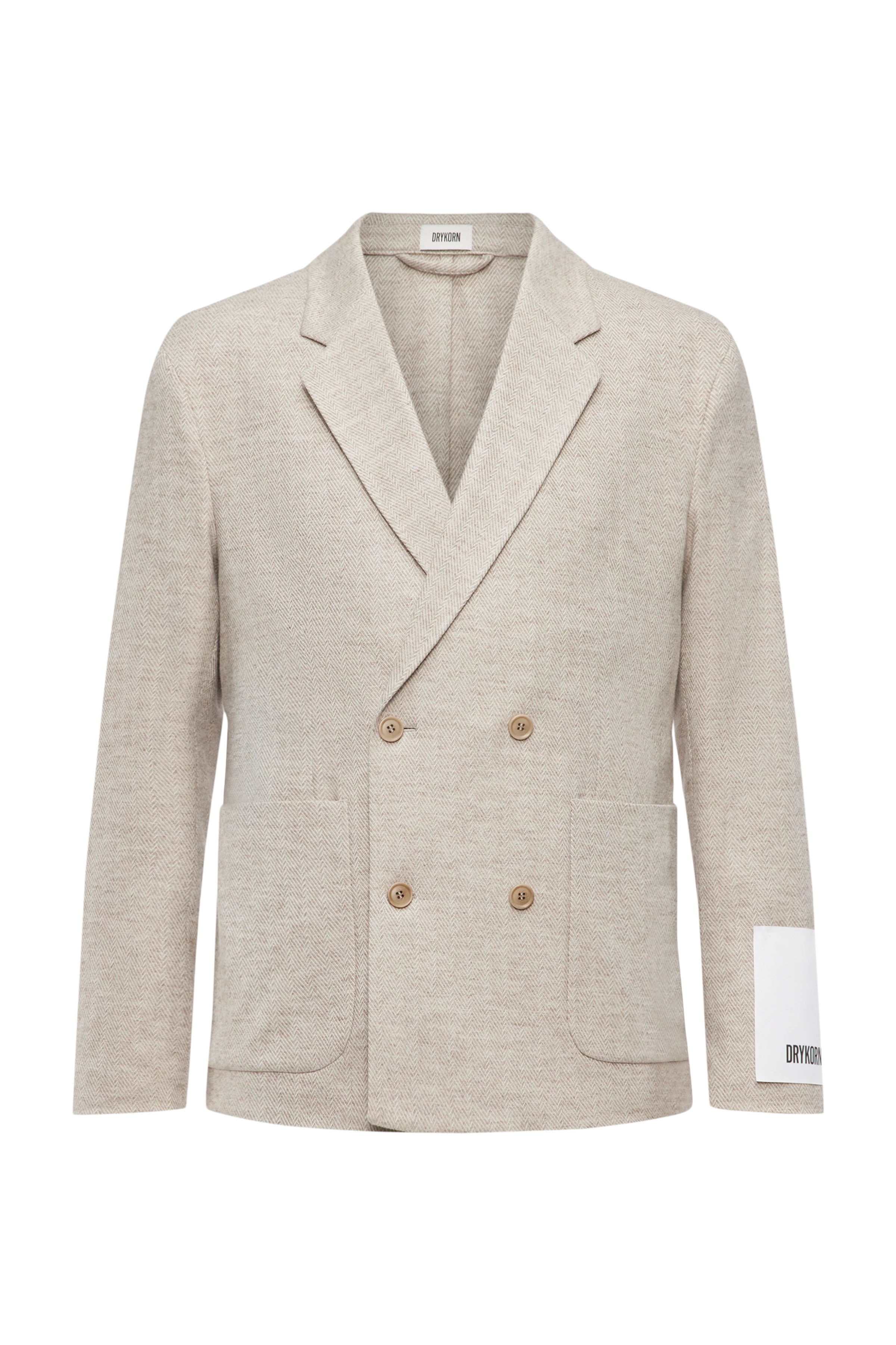 DOMARO - Zweireihiges Sakko in Viskose-Woll-Mix - Herren - beige - Freisteller Frontansicht