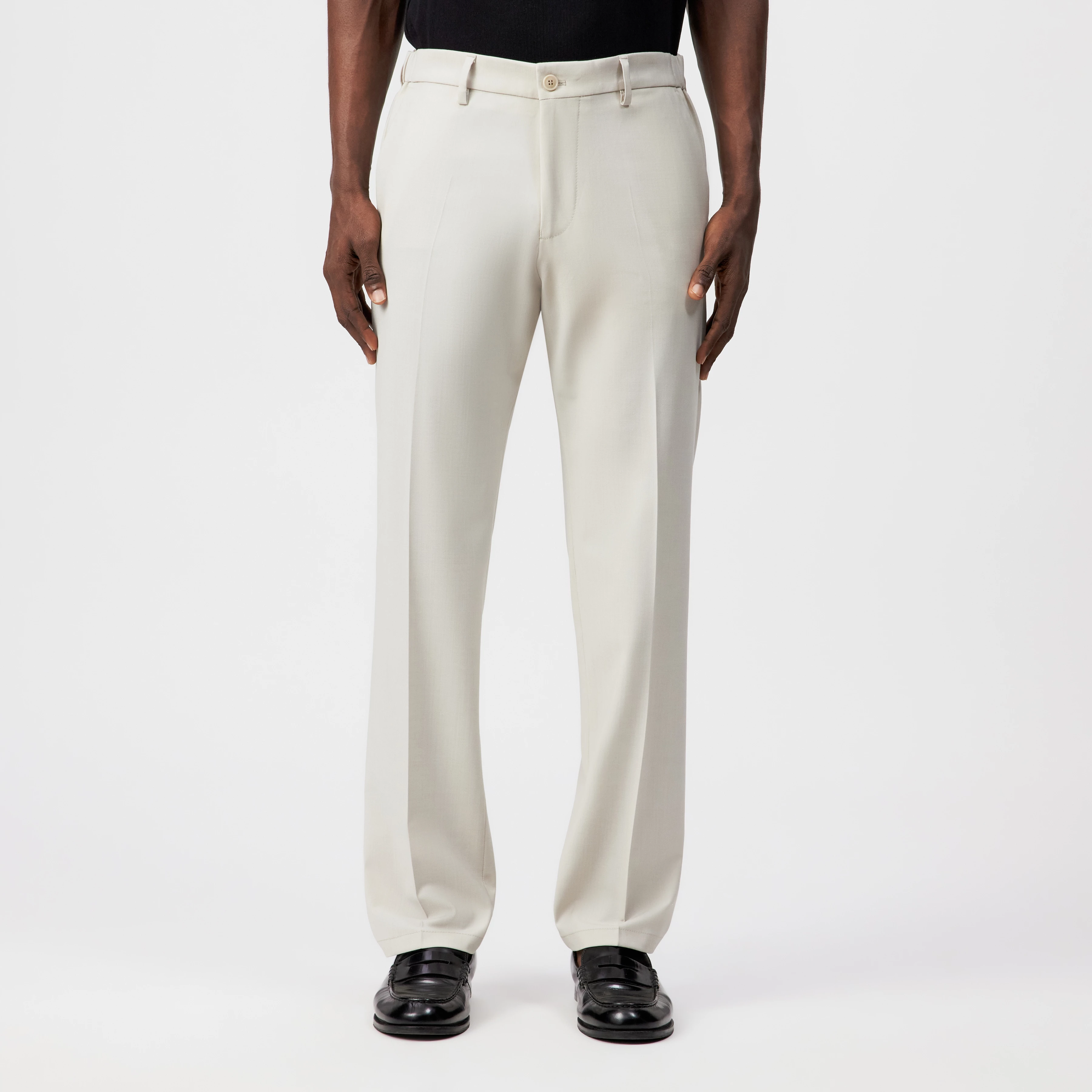 AJEND_RGLR - Tailored trousers in wool blend - men - beige - Frontansicht