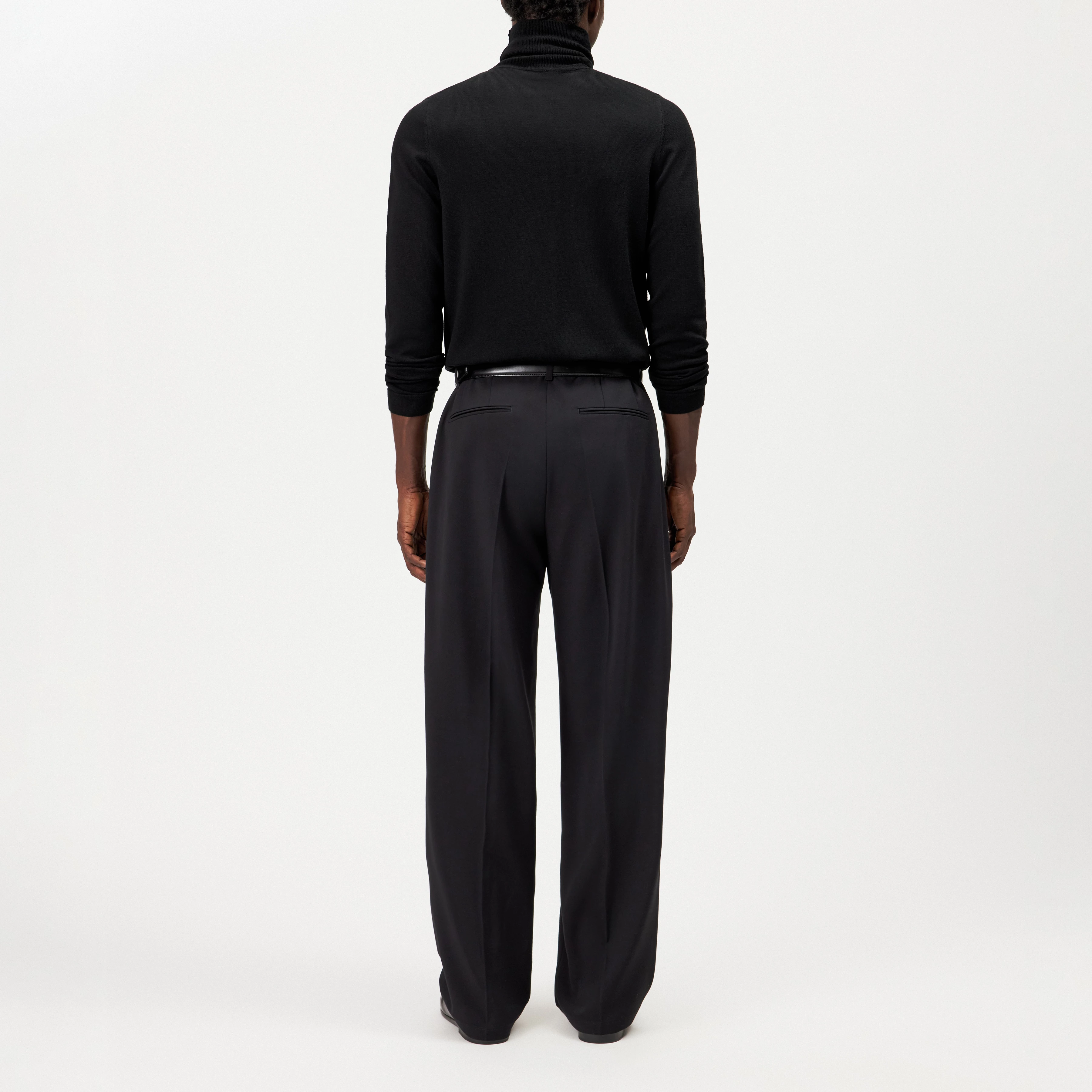 JOEY - Turtleneck jumper in 100% merino wool - men - black - Rückansicht