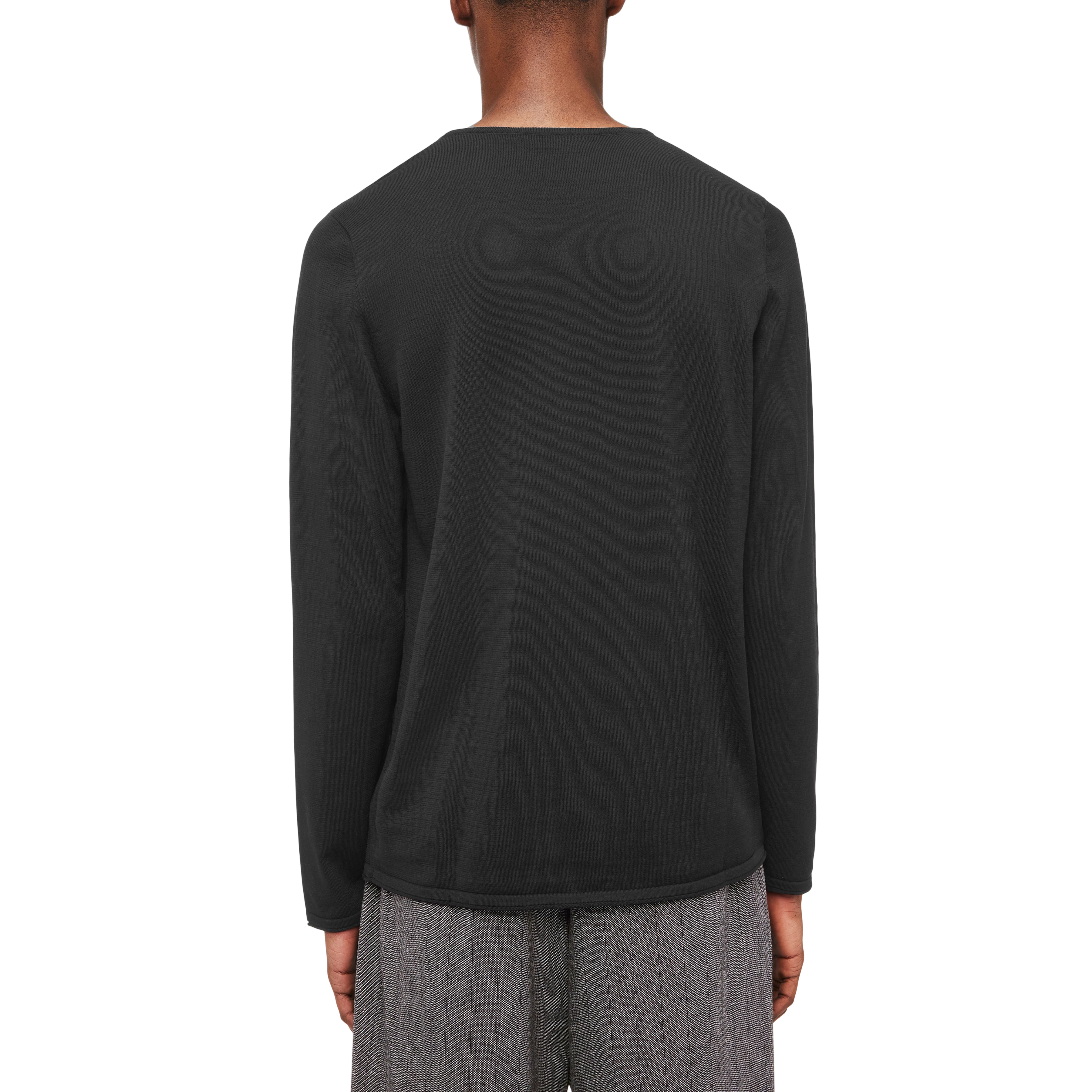 RIKONO - Strickpullover in cleaner Baumwolle - Herren - schwarz - Rückansicht