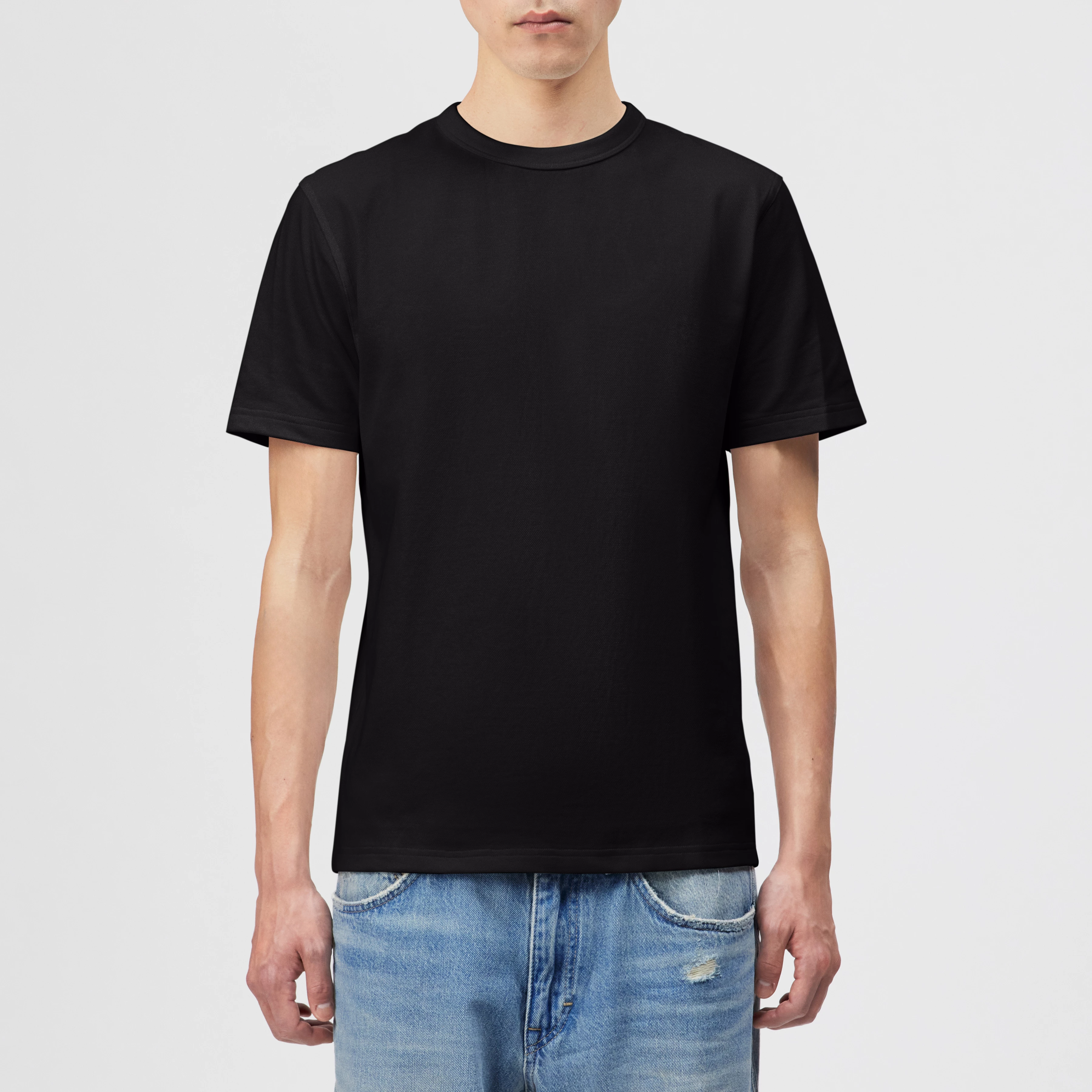 JULIENO - Slim Fit T-shirt in lightweight cotton jersey - men - black - Frontansicht