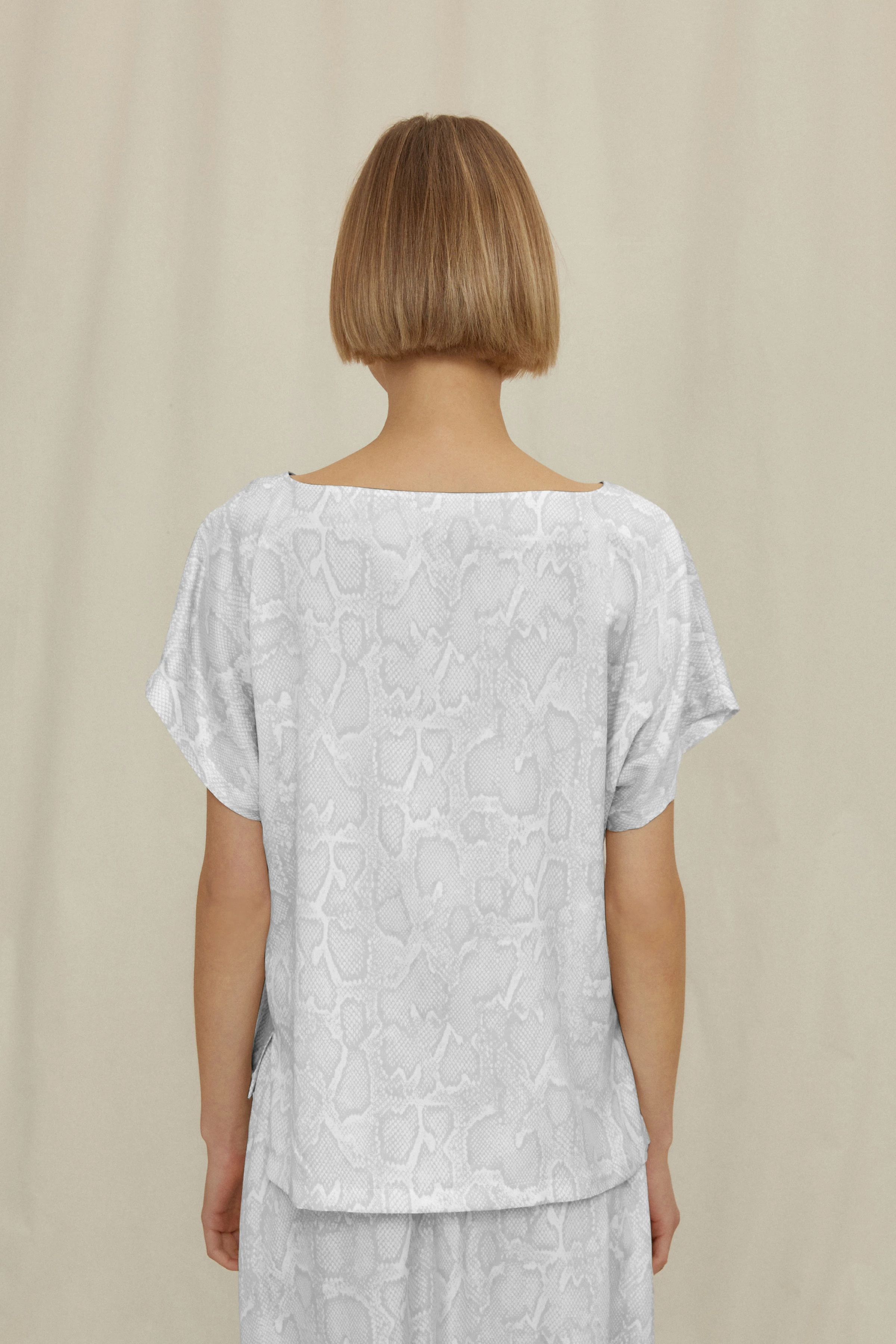 SOMIA - Kurzarmbluse - Damen - grau - Rückansicht