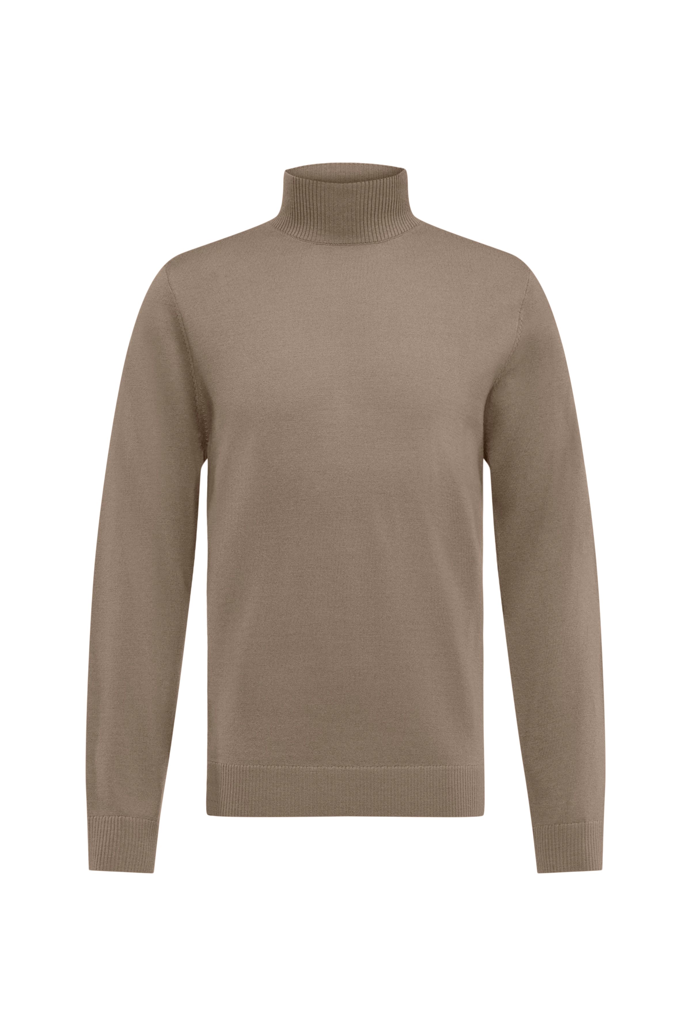 WATSON - Strickpullover mit Turtle in 100% Merinowolle - Herren - braun - Freisteller Frontansicht