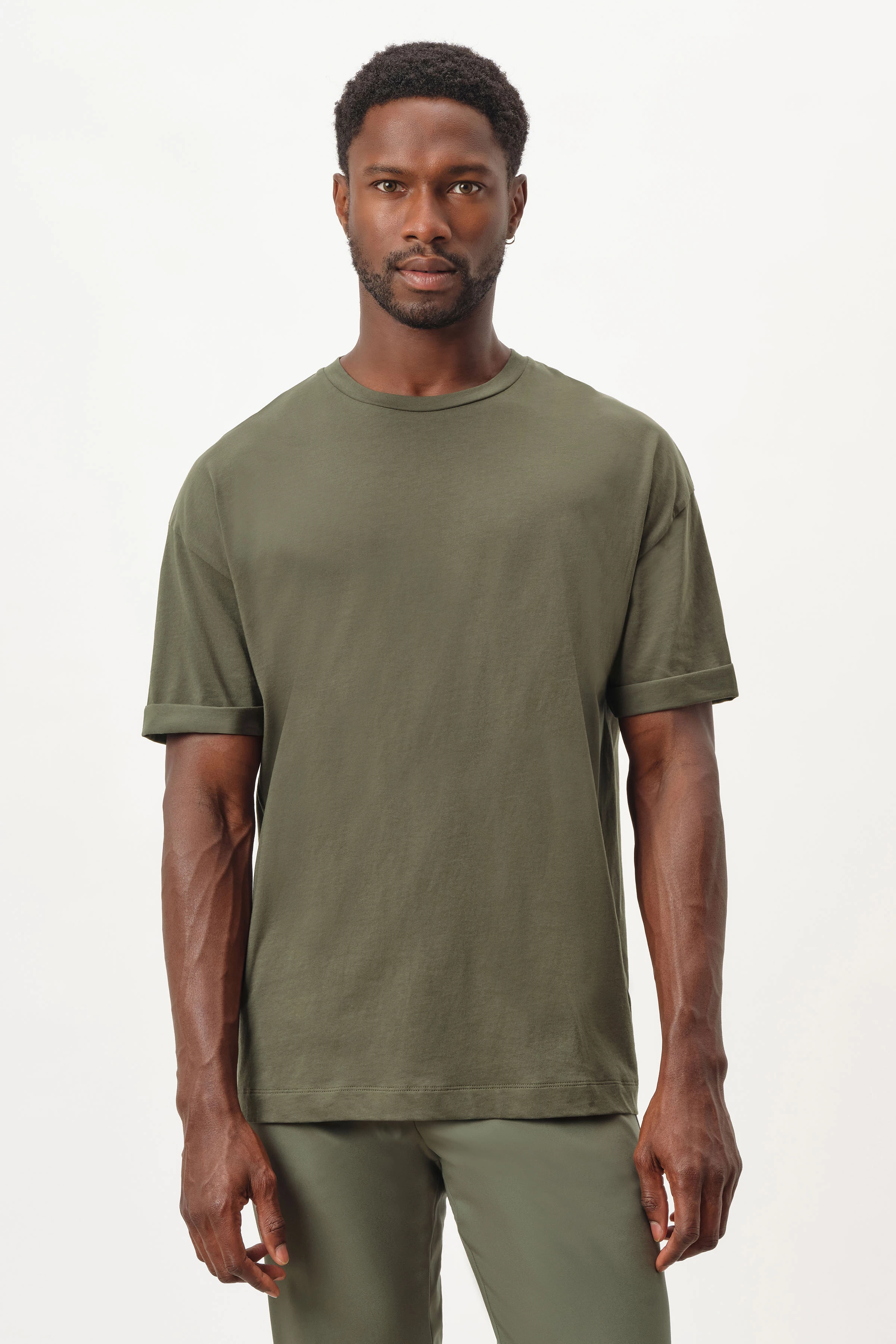 THILO - relaxed fit cotton T-Shirt - men - green - Frontansicht