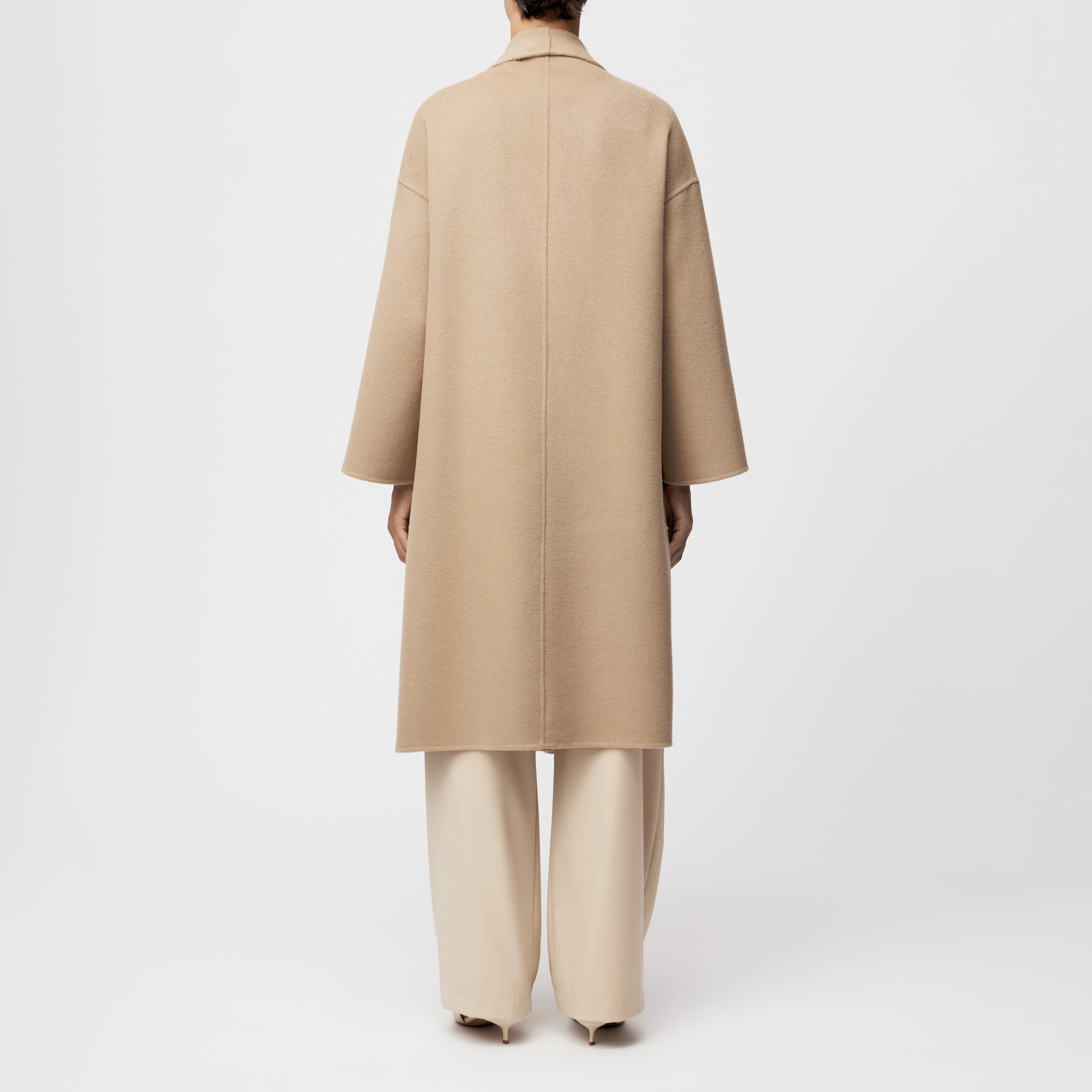 BAUPREY - Hüllenmantel in Woll-Doubleface - Damen - braun - Rückansicht
