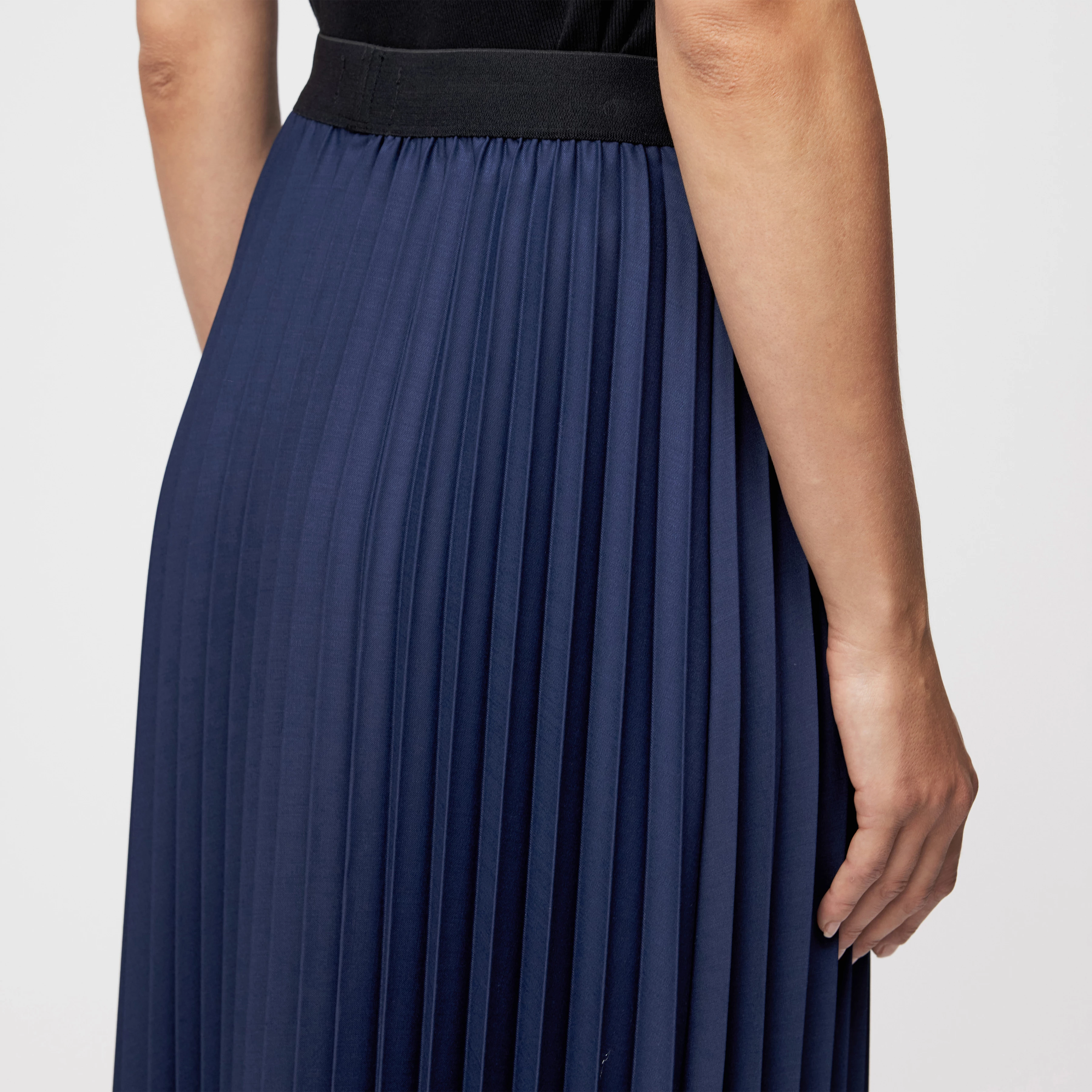 PATRECIA - Plissé rok van twill - dames - blauw - Detailansicht am Model