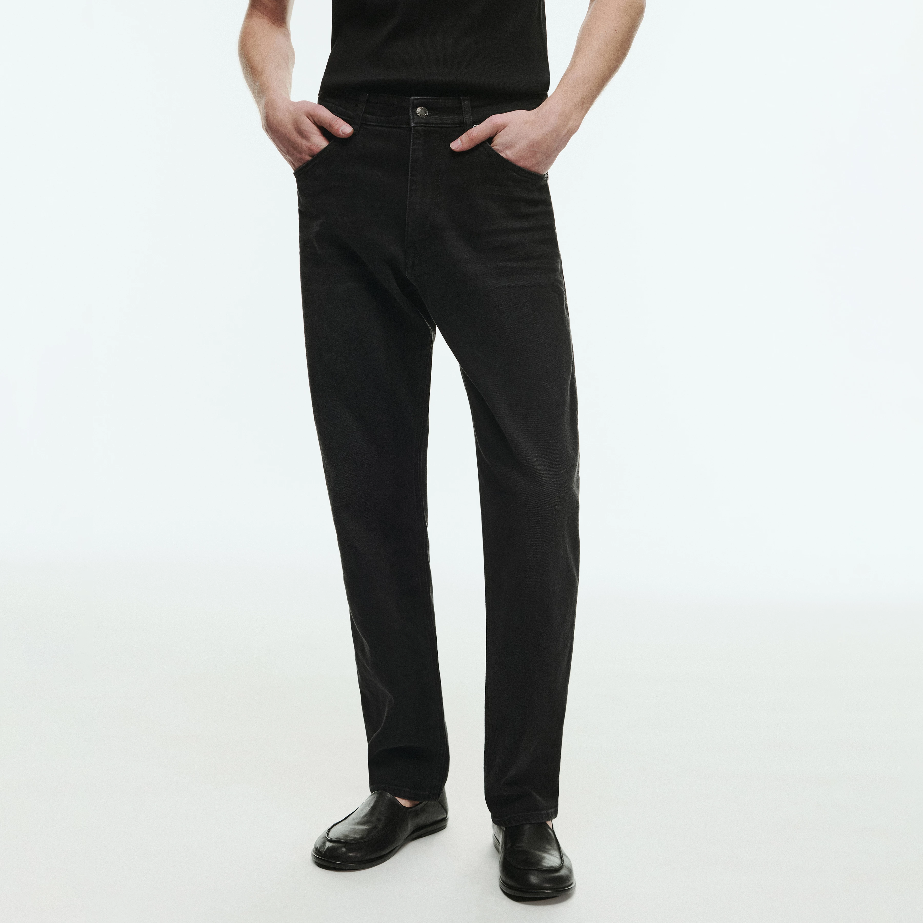 HIGHT_2 - Relaxed fit jeans in dark denim wash - men - grey
