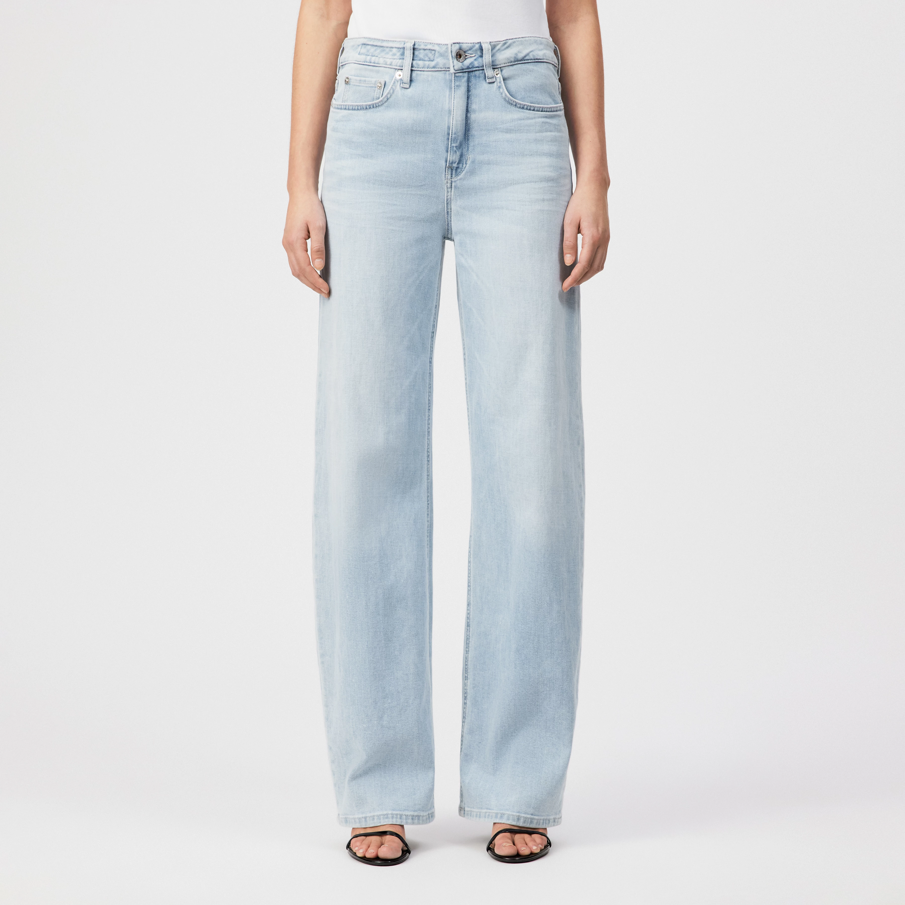 MEDLEY - Jean taille mi-haute en denim bleu clair - women - bleu - Frontansicht