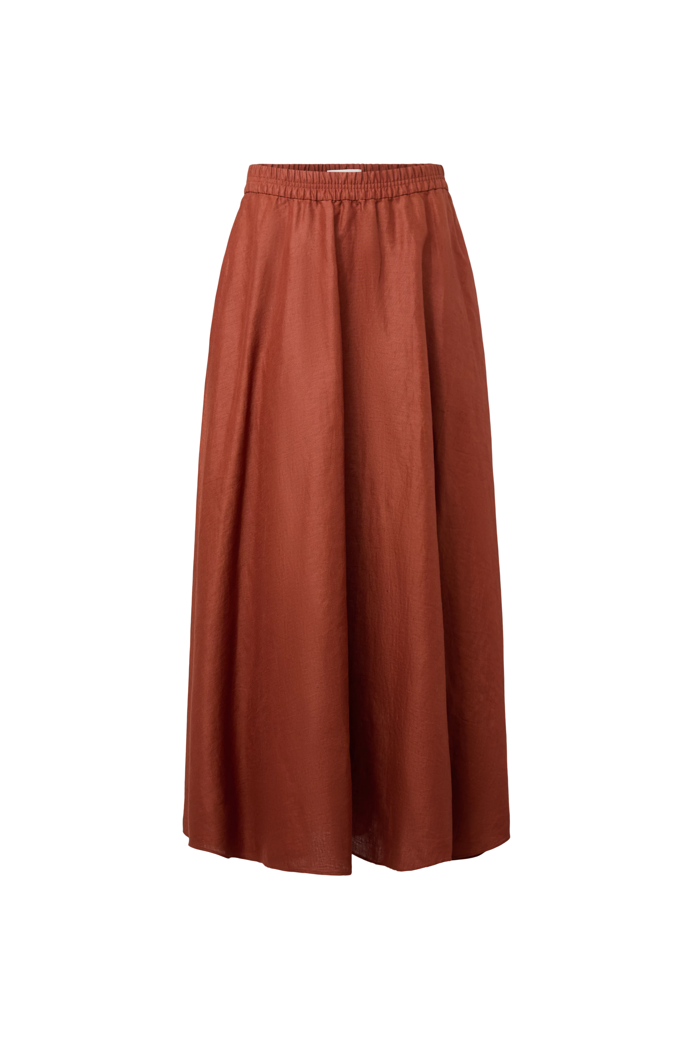 QERIME - Pleated skirt in pure linen - women - red - Freisteller Frontansicht