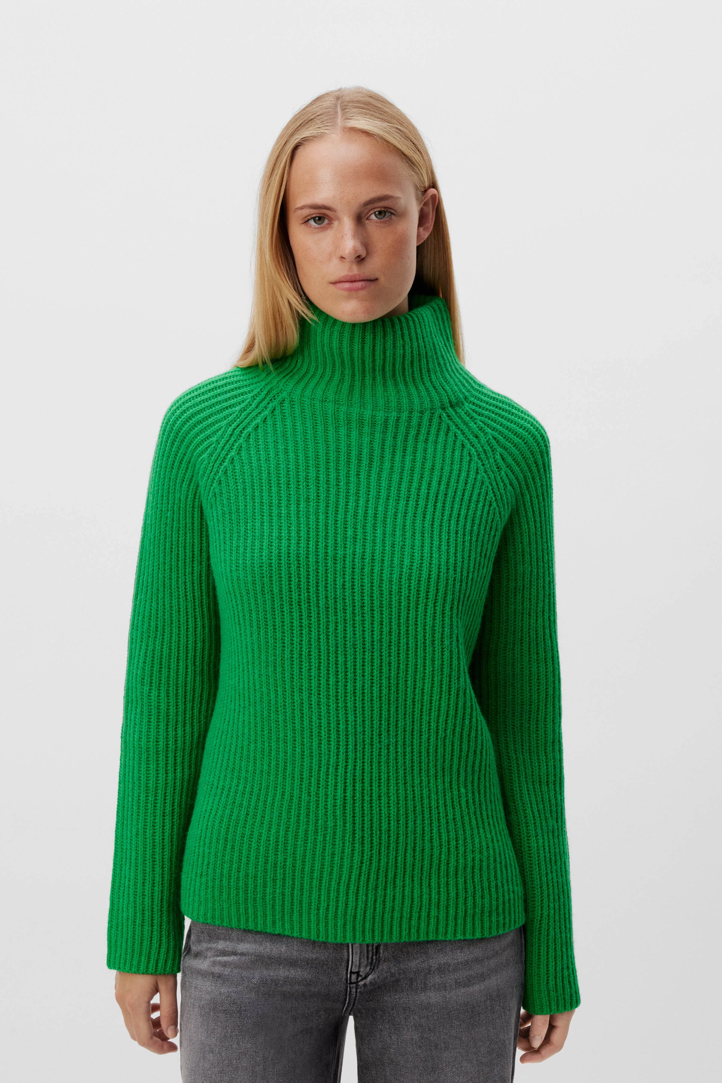 ARWEN - Rollkragenpullover aus Alpaka-Woll-Mix - Damen - grün - Frontansicht