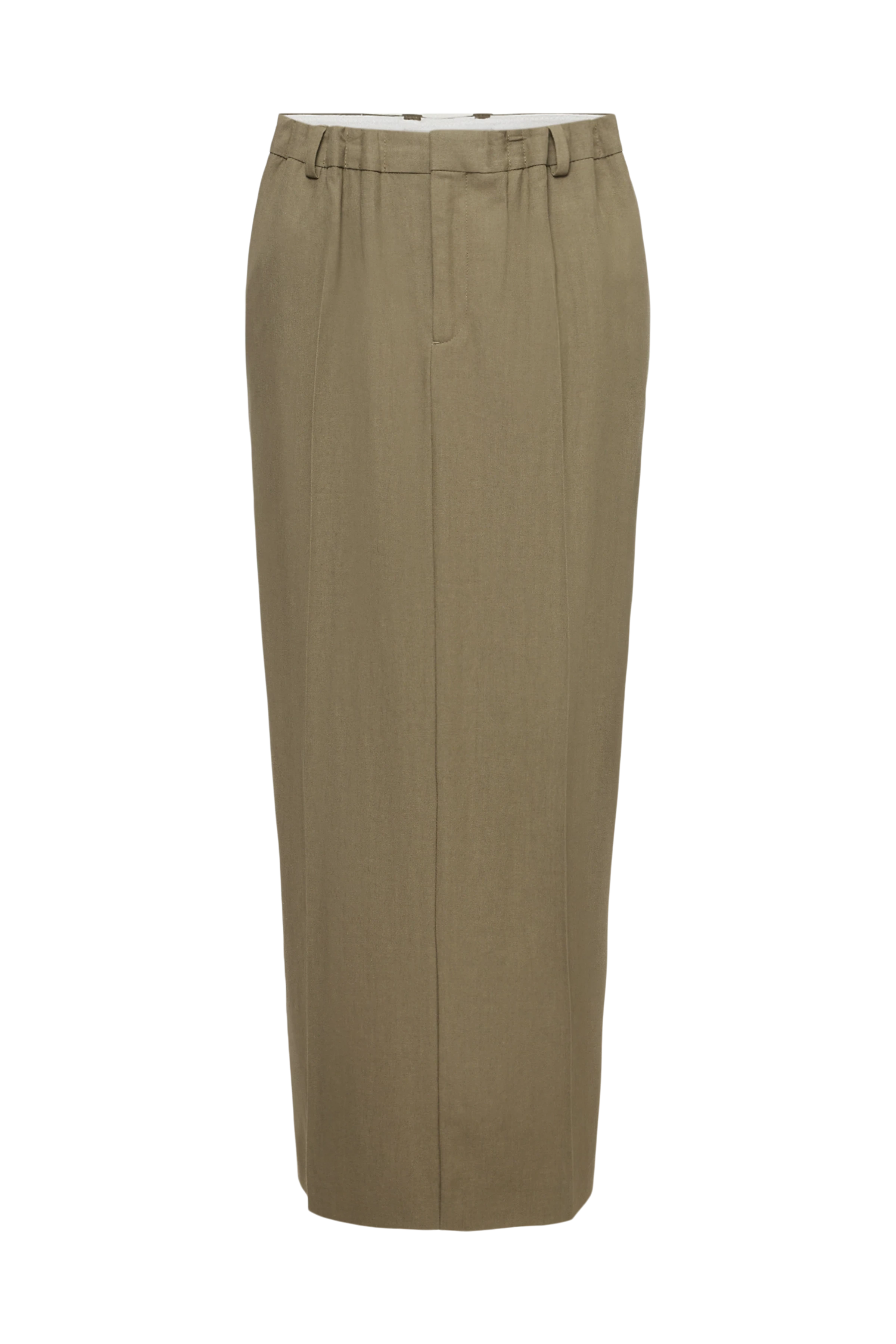 CORALINE - Rock mit Bundfalten in Twill - Damen - grün - Freisteller Frontansicht