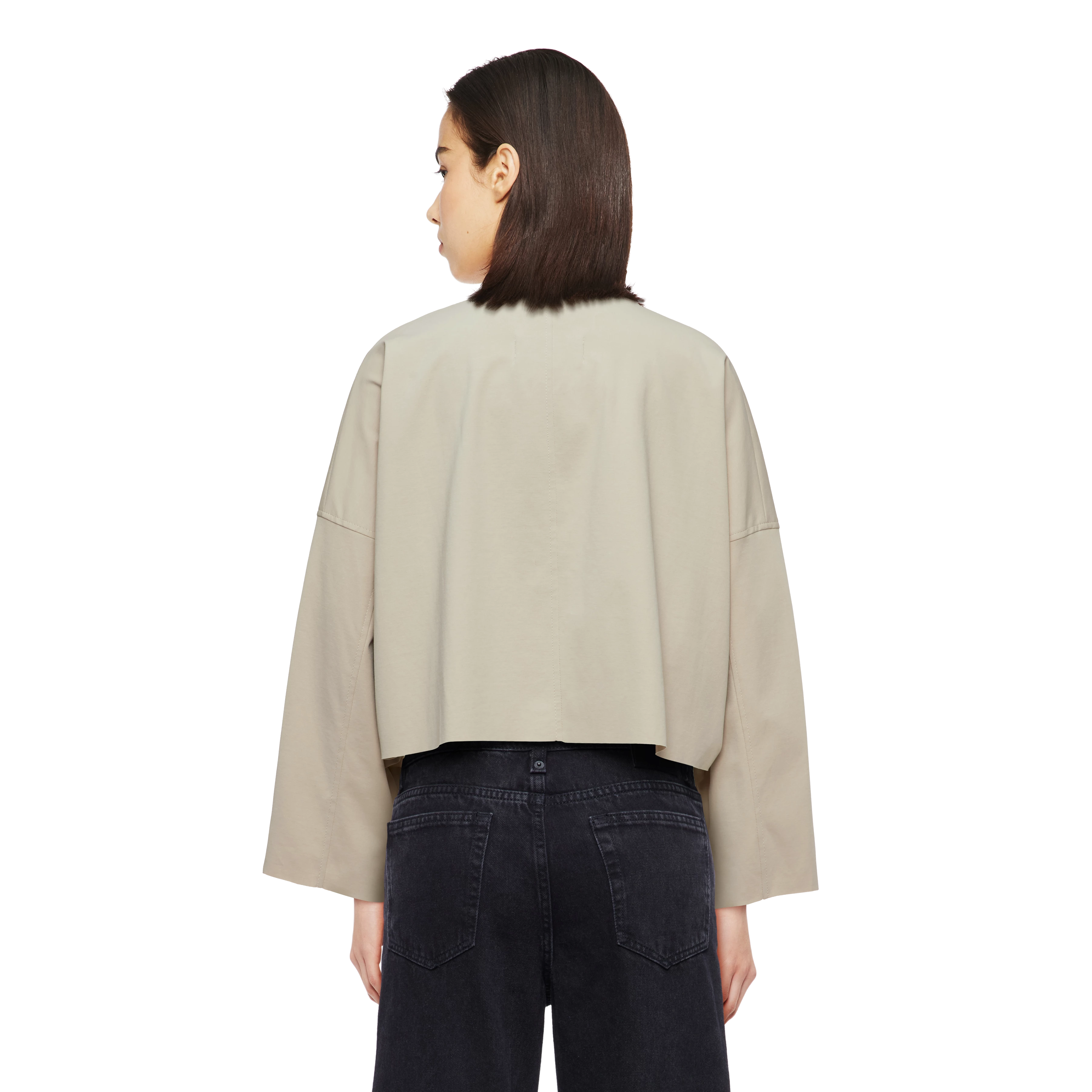 ELSTOW - Oversized jacket in Punto Milano jersey - women - beige - Rückansicht