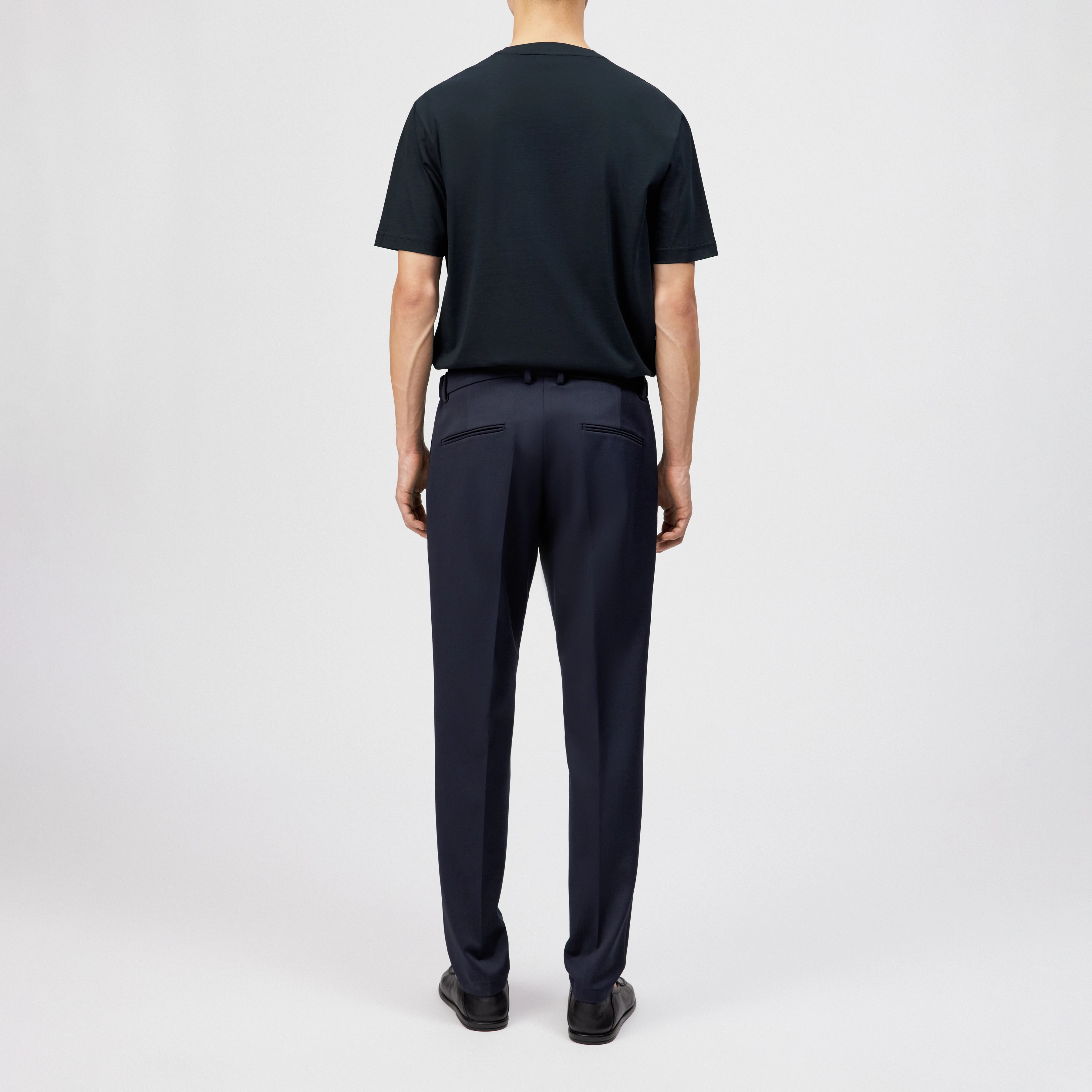 AJEND - Tailored trousers in viscose blend - men - blue - Rückansicht